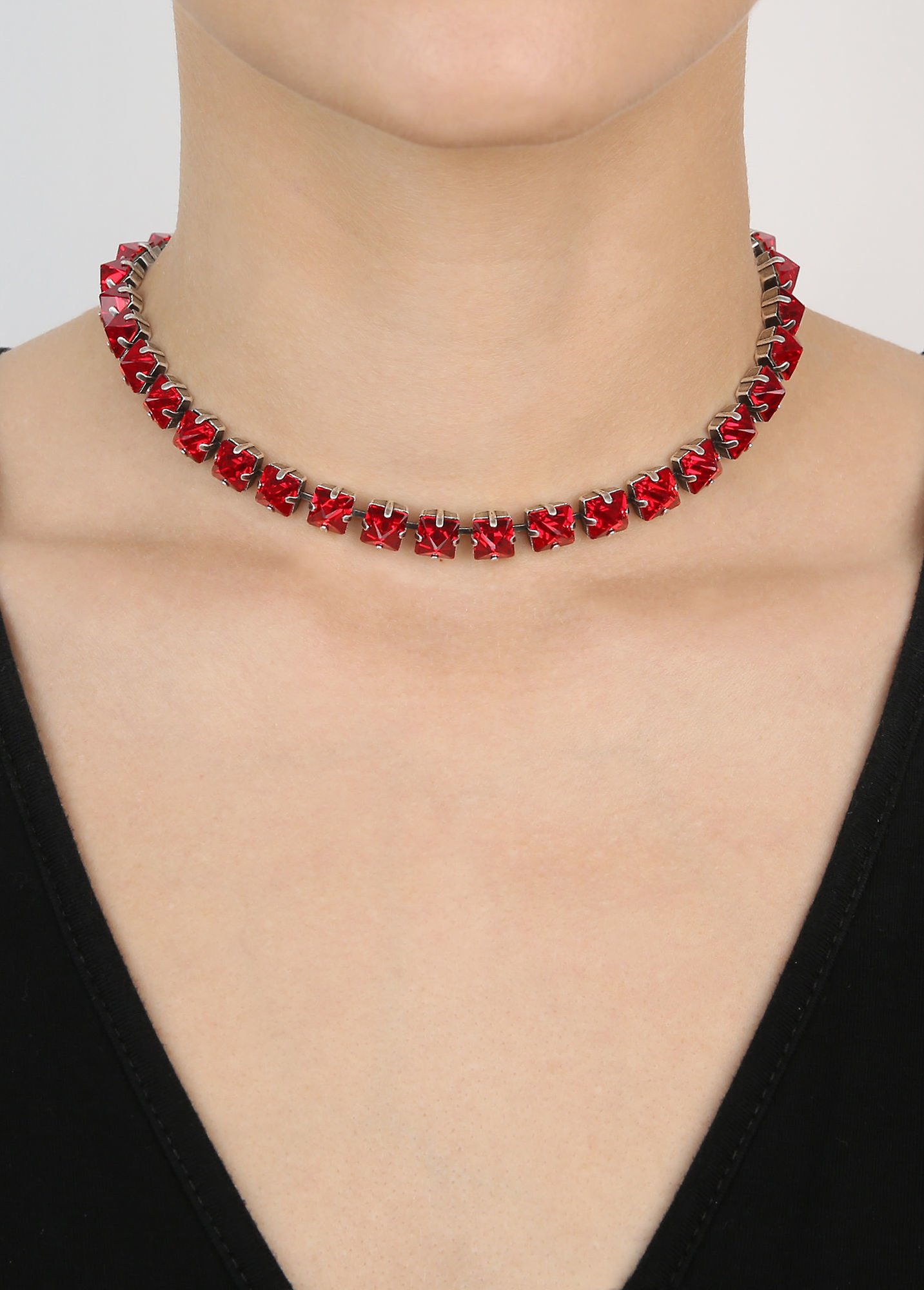 Bild für Choker Collier Punk Classics Dunkelrot  Größe M