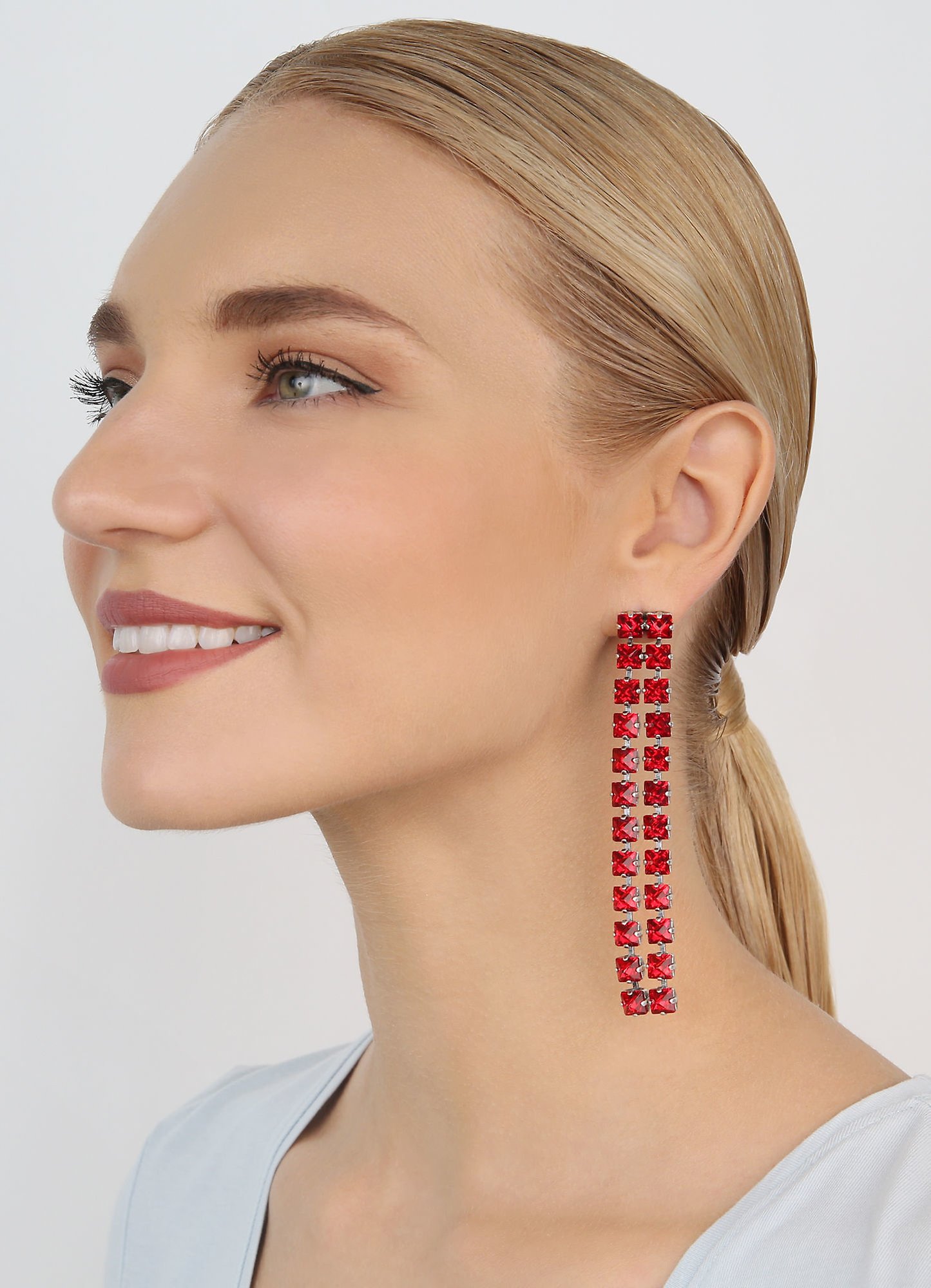 image for Earring Stud Dangling Punk Classics Dark Red  size S