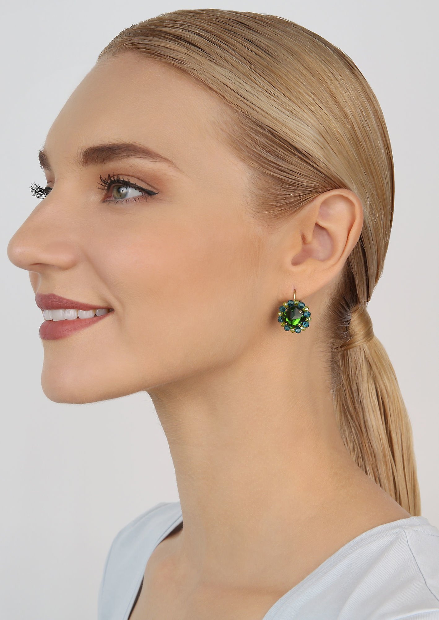 Bild für Ohrringe mit Brisur Bead Snake Jelly Grün  