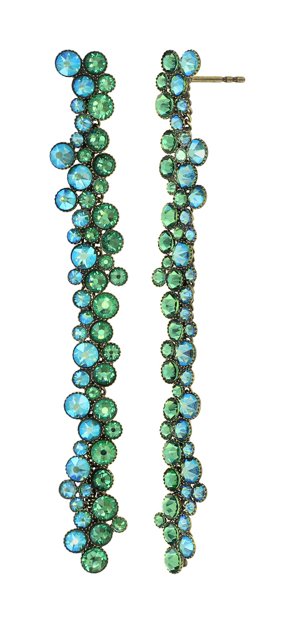 image for Earring stud dangling Inside Out Green  