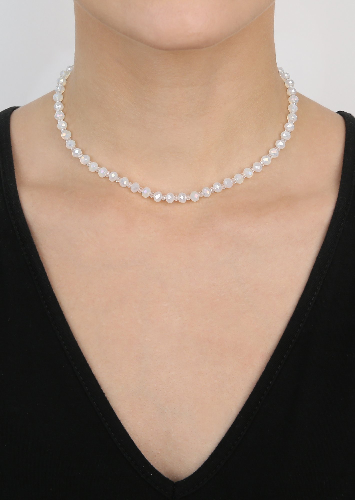 image pour Collier Bead Snake Jelly Blanc  