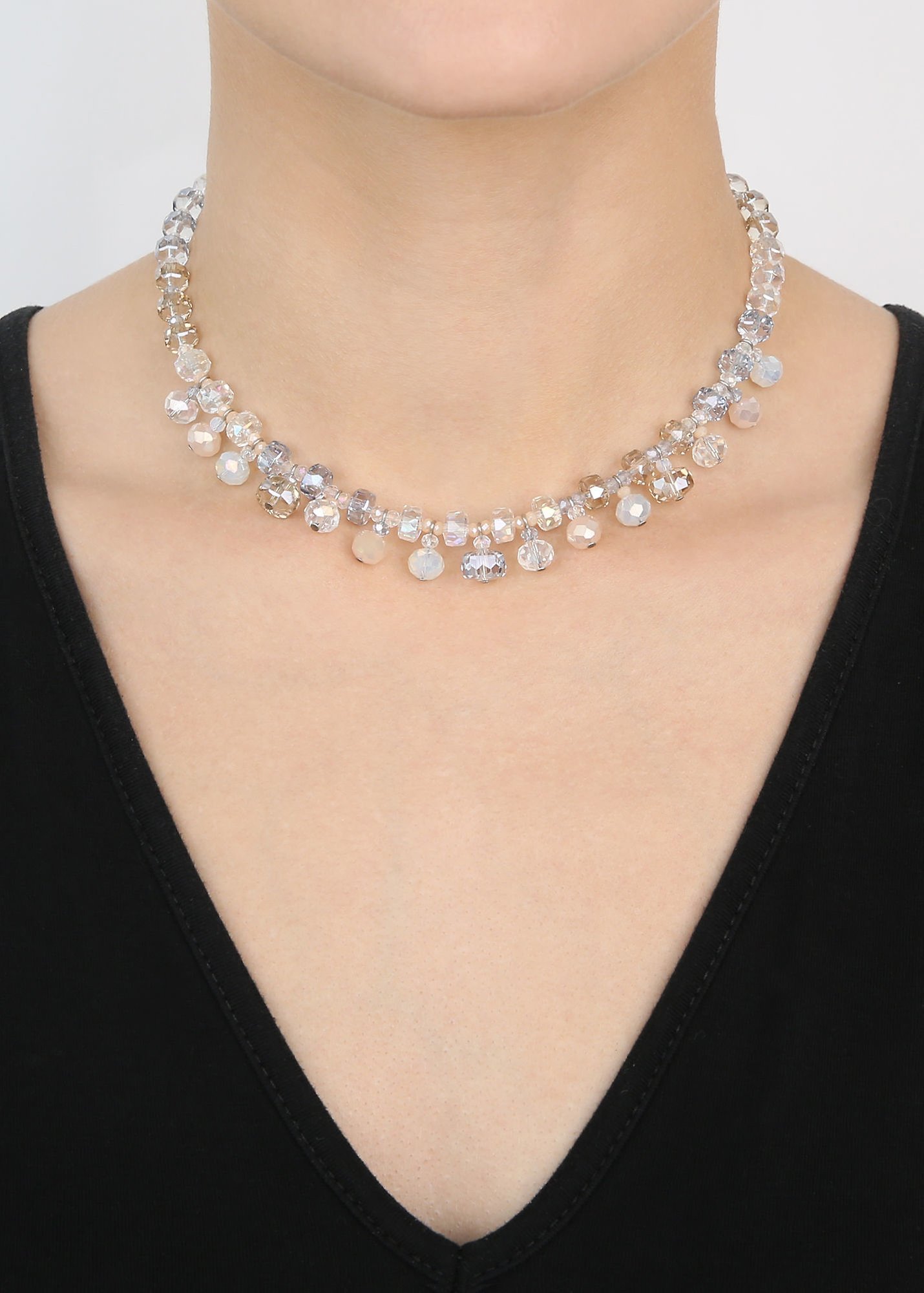 image pour Collier Bead Snake Jelly Blanc  