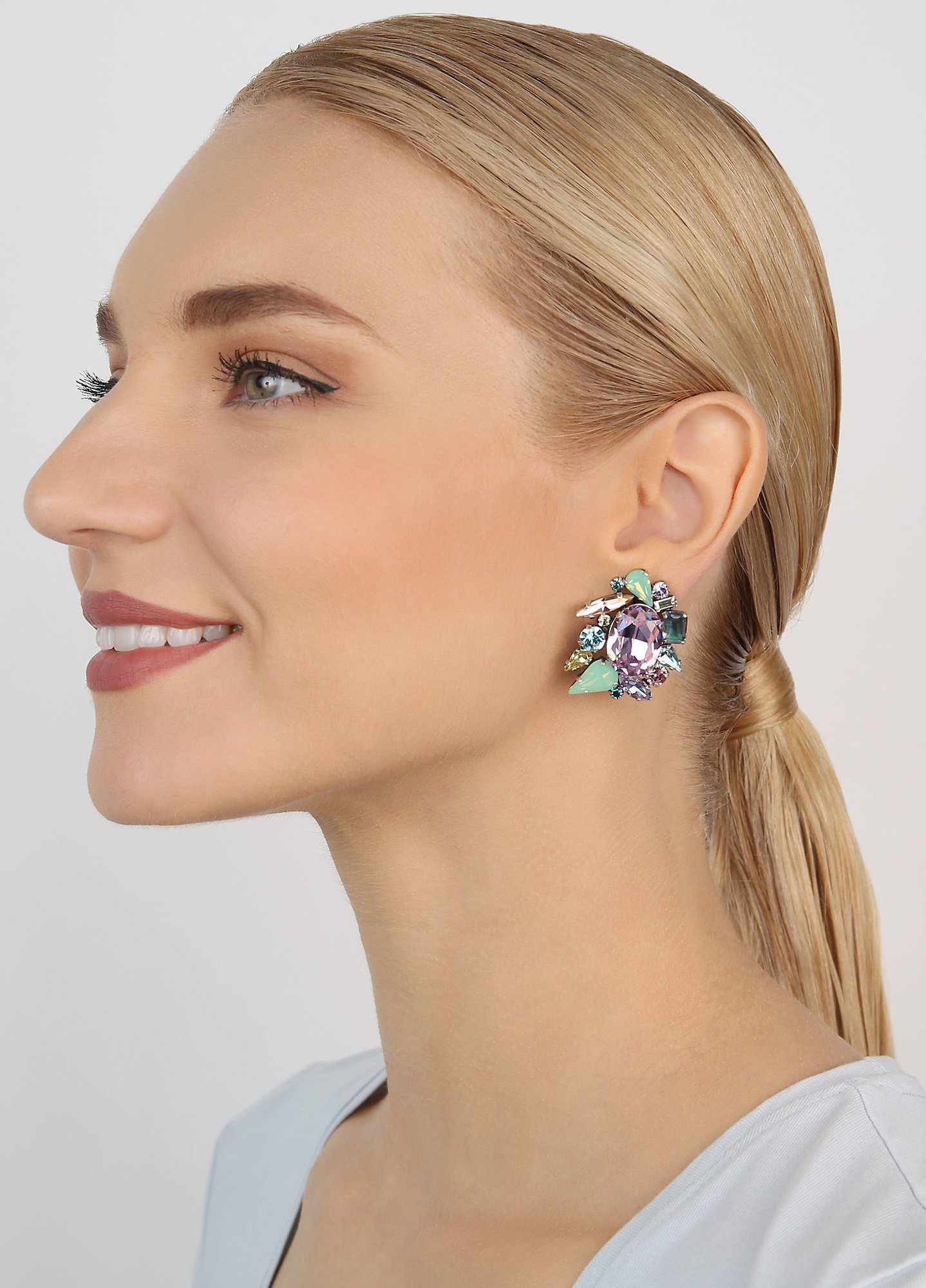 image for Earring Clip Love Letters Pastel Multi  