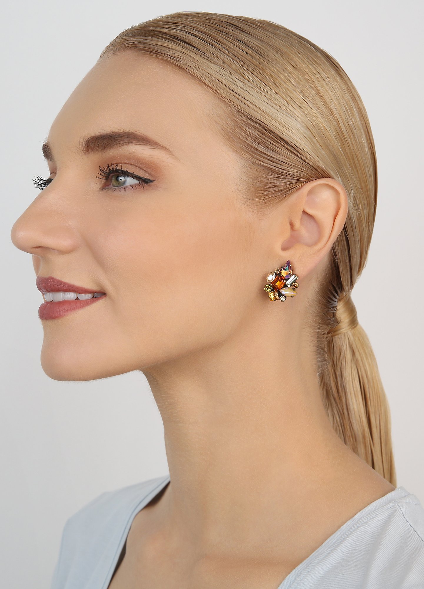 image pour Boucles d'oreilles Clip Love Letters Jaune  