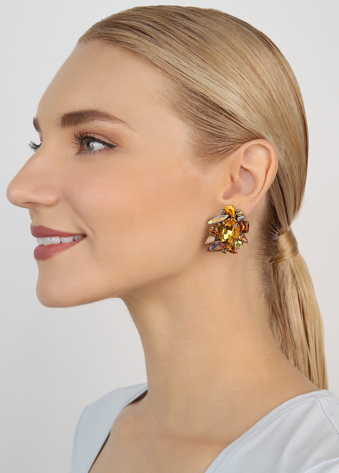 image pour Boucles d'oreilles Clip Love Letters Jaune  