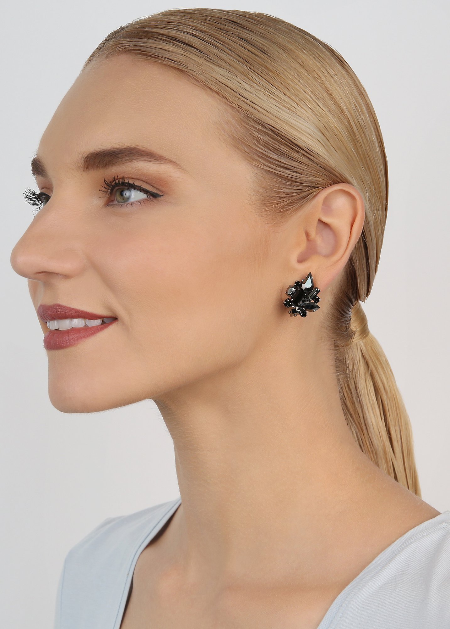 image pour Boucles d'oreilles Clip Love Letters Noir  