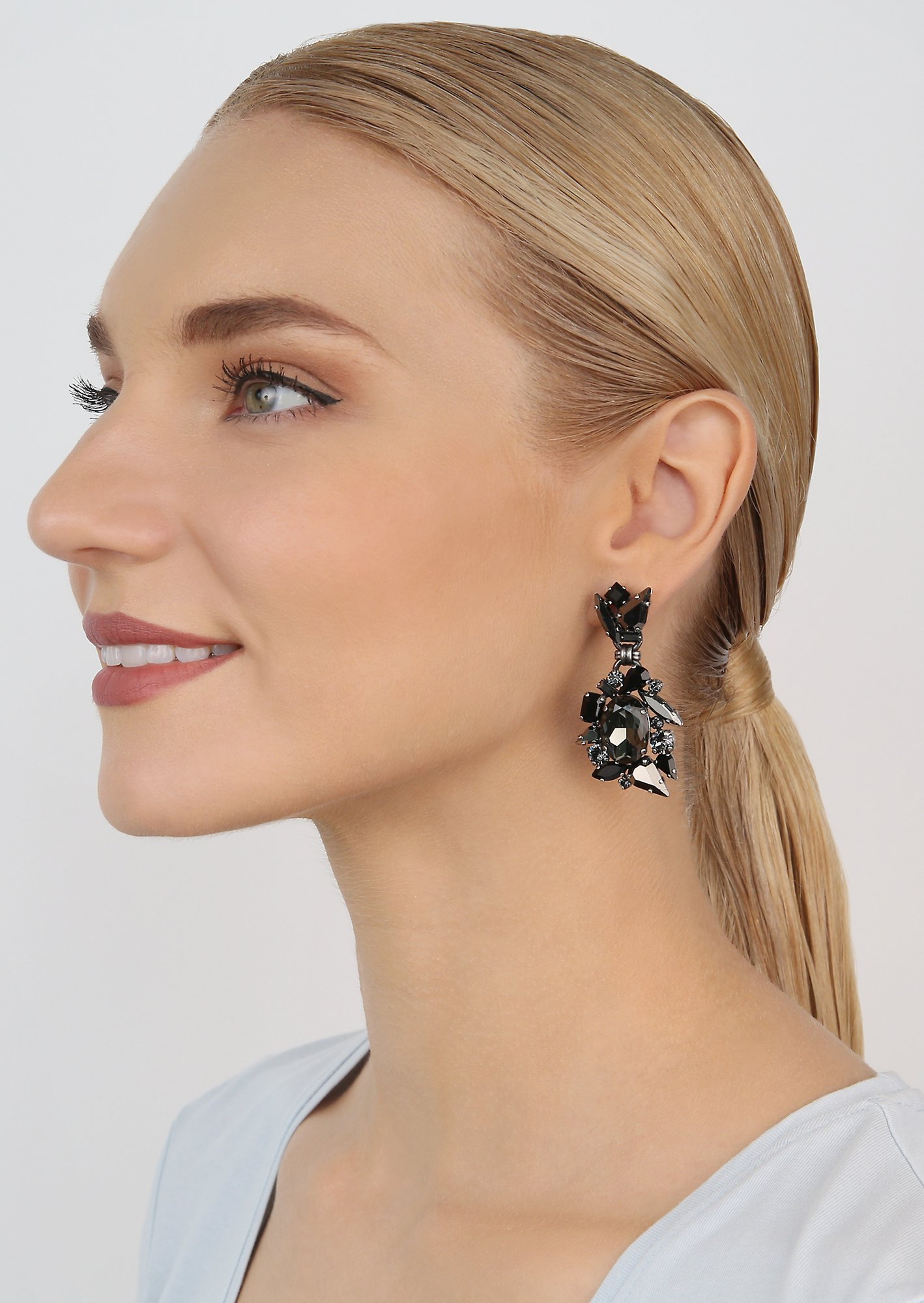 image pour Clou d'oreille pendant Love Letters Noir  