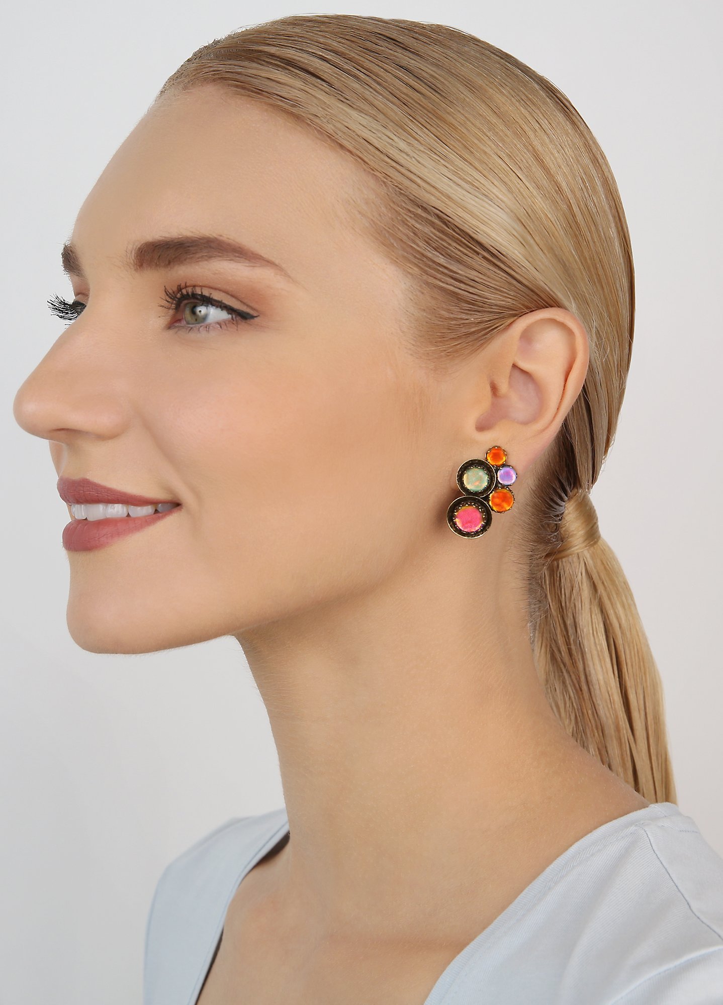 image pour Boucles d'oreilles Clip Honey Drops in Space Multi  