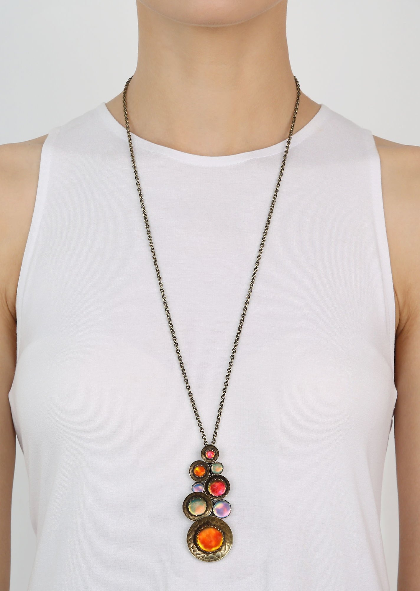 image pour Collier pendant (long) Honey Drops in Space Multi  