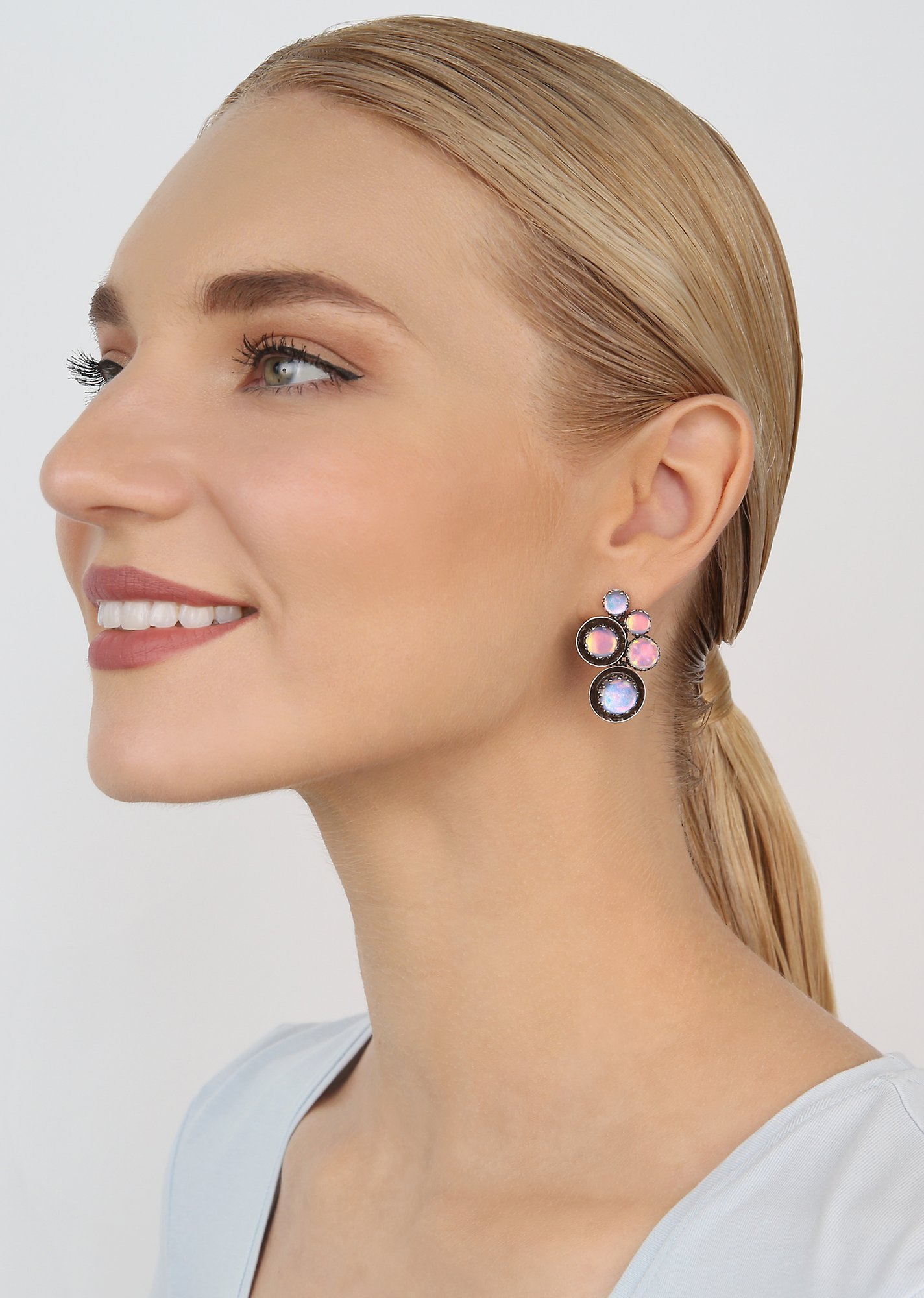 image for Earring Stud Honey Drops in Space Pastel Multi  
