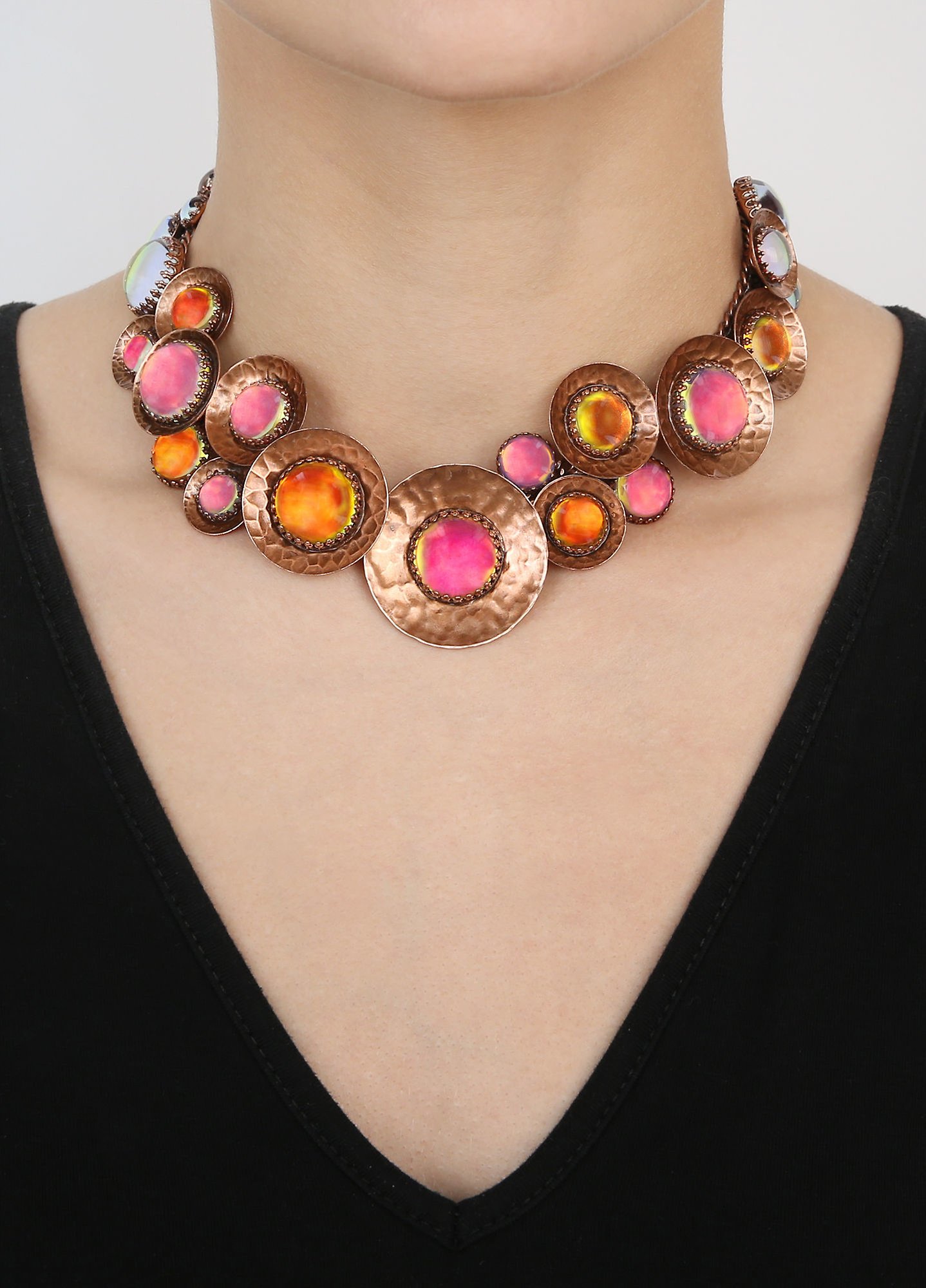 image for Necklace Collier Honey Drops in Space Orange  