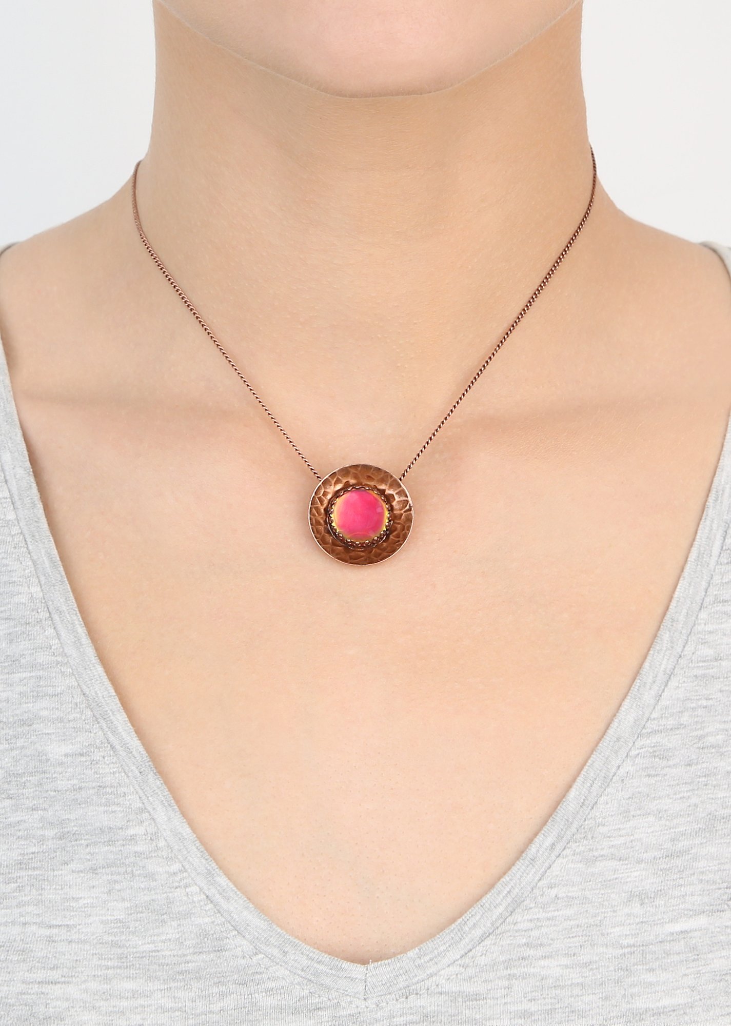 image pour Collier pendant Honey Drops in Space Orange  size XL