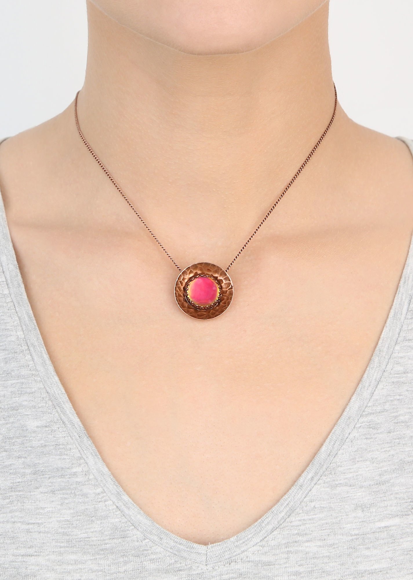 image for Necklace Pendant Honey Drops in Space Orange  size XL