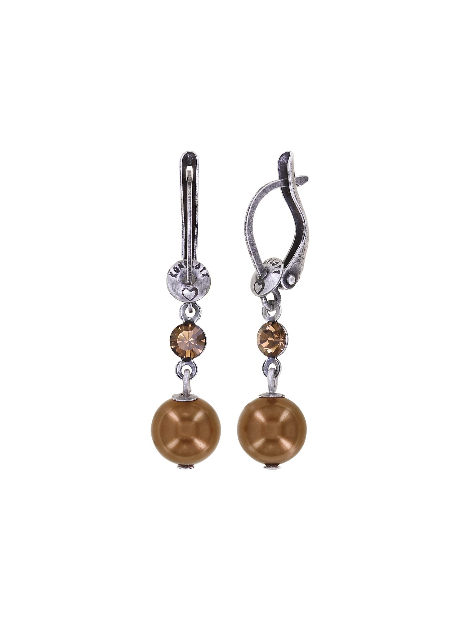 image for Earring Dangling Daily Desire Brown  