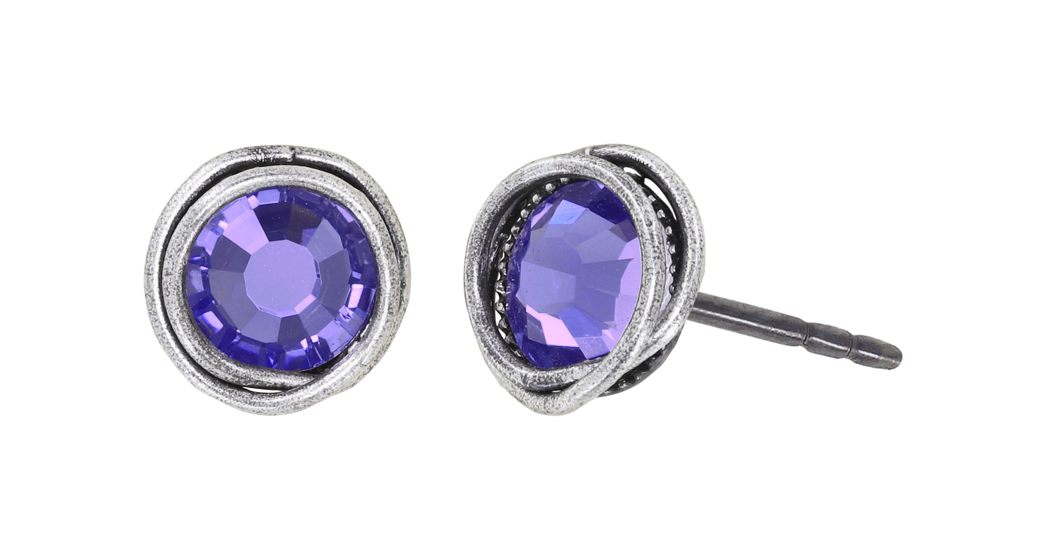image for Earring Stud Sparkle Twist Lila tanzanite SS 34