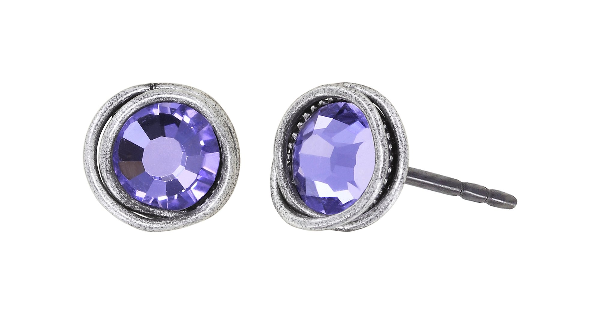 image for Earring Stud Sparkle Twist Lila violet SS 34