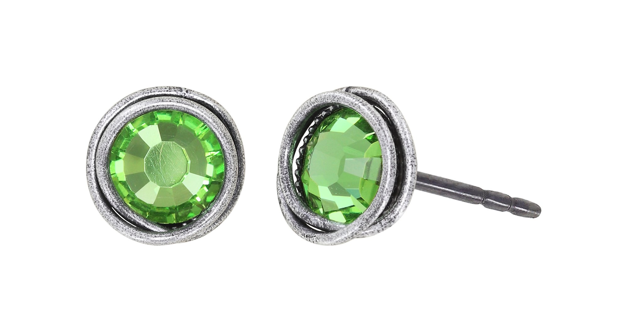 image for Earring Stud Sparkle Twist Green peridot SS 34
