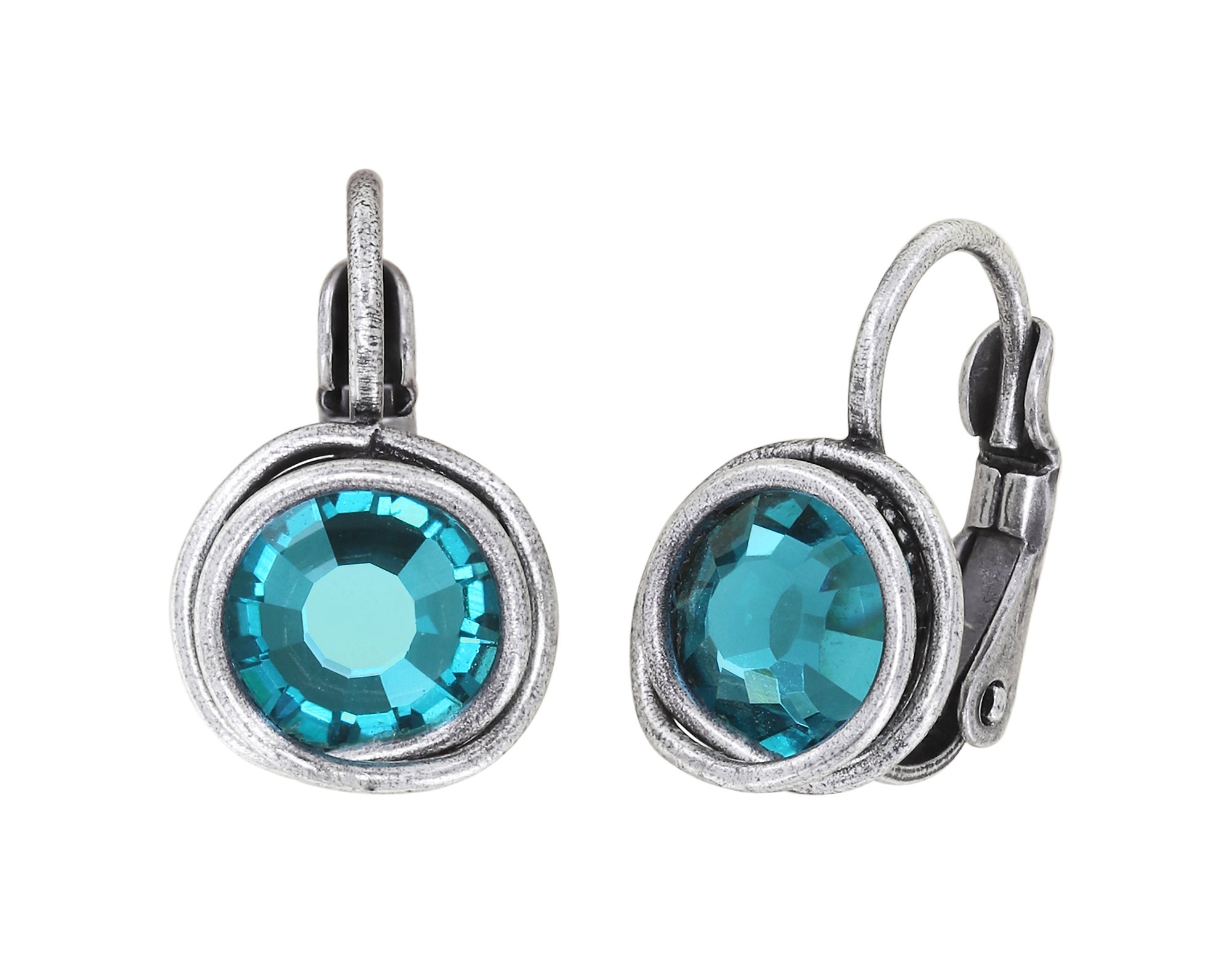 image for Earring Eurowire Sparkle Twist Blue / Green indicolite SS 34