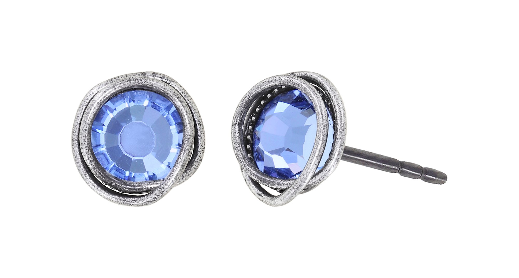 image pour Clou d'oreille Sparkle Twist Bleu light sapphire SS 34