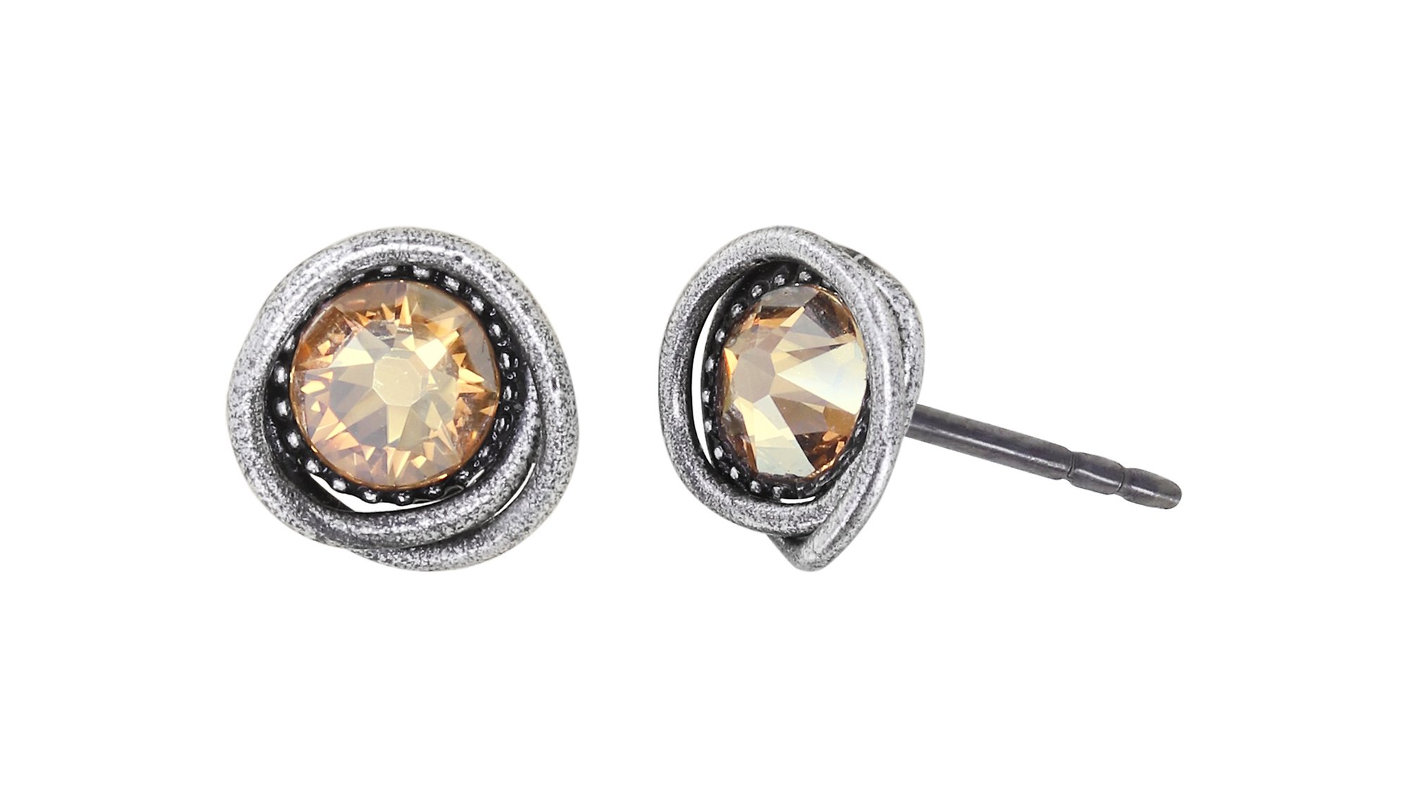 image for Earring Stud Sparkle Twist Beige crystal golden shadow SS 20