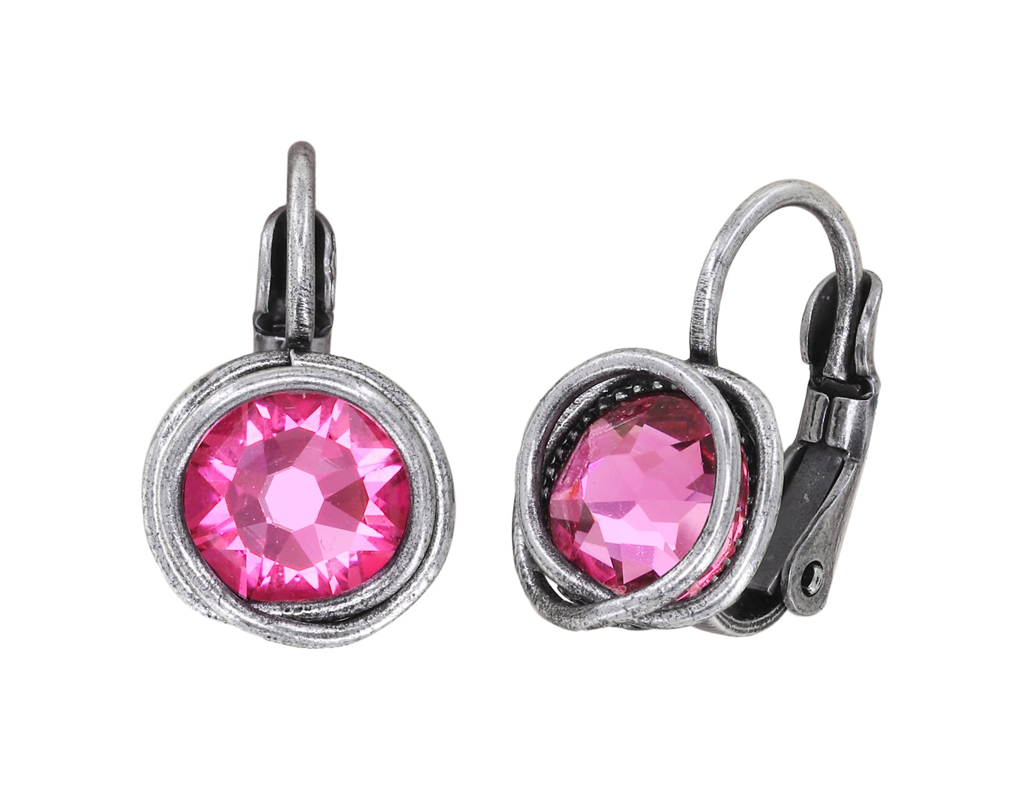 image for Earring Eurowire Sparkle Twist Pink rose SS 34