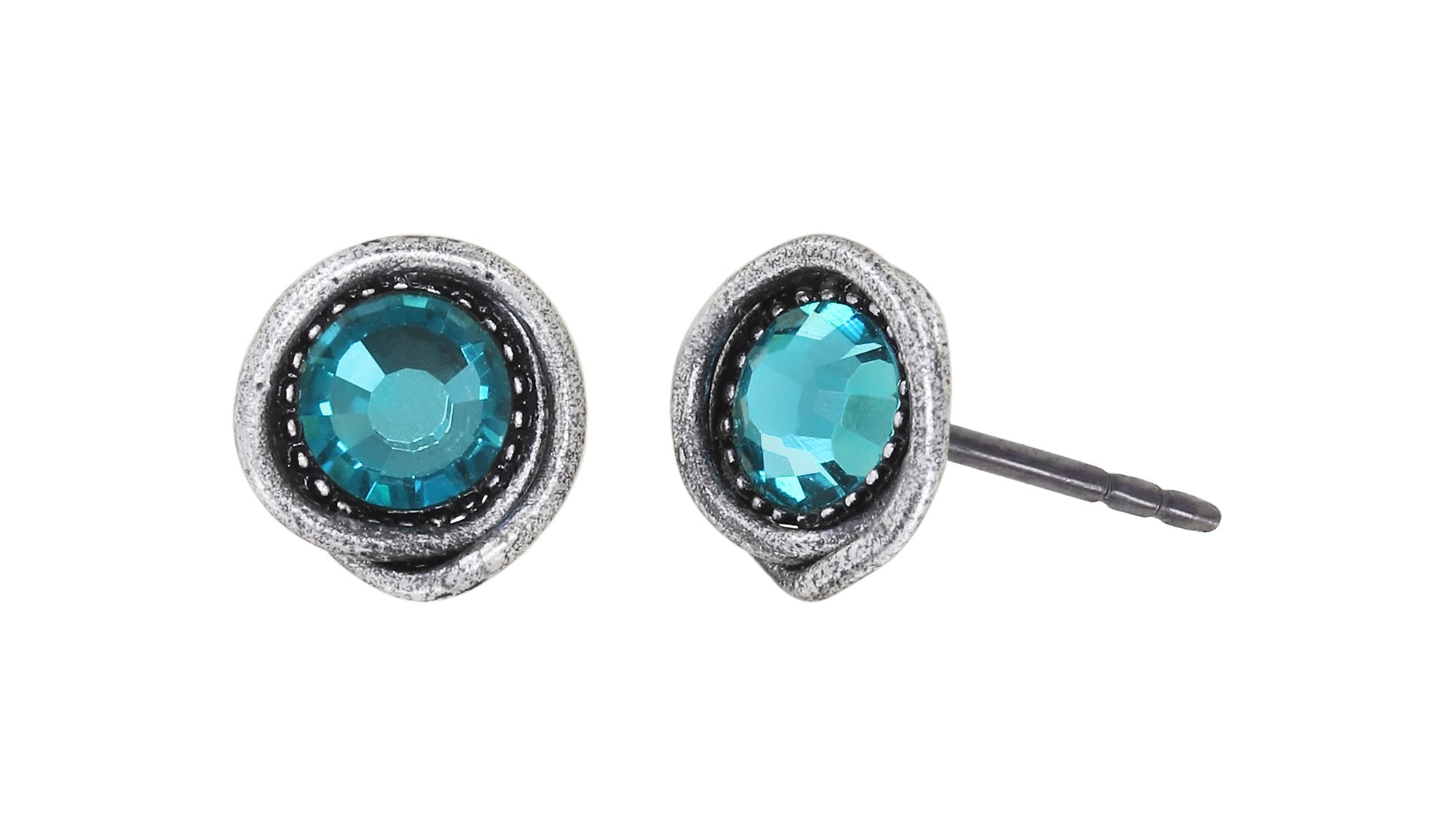 image for Earring Stud Sparkle Twist Blue / Green indicolite SS 20