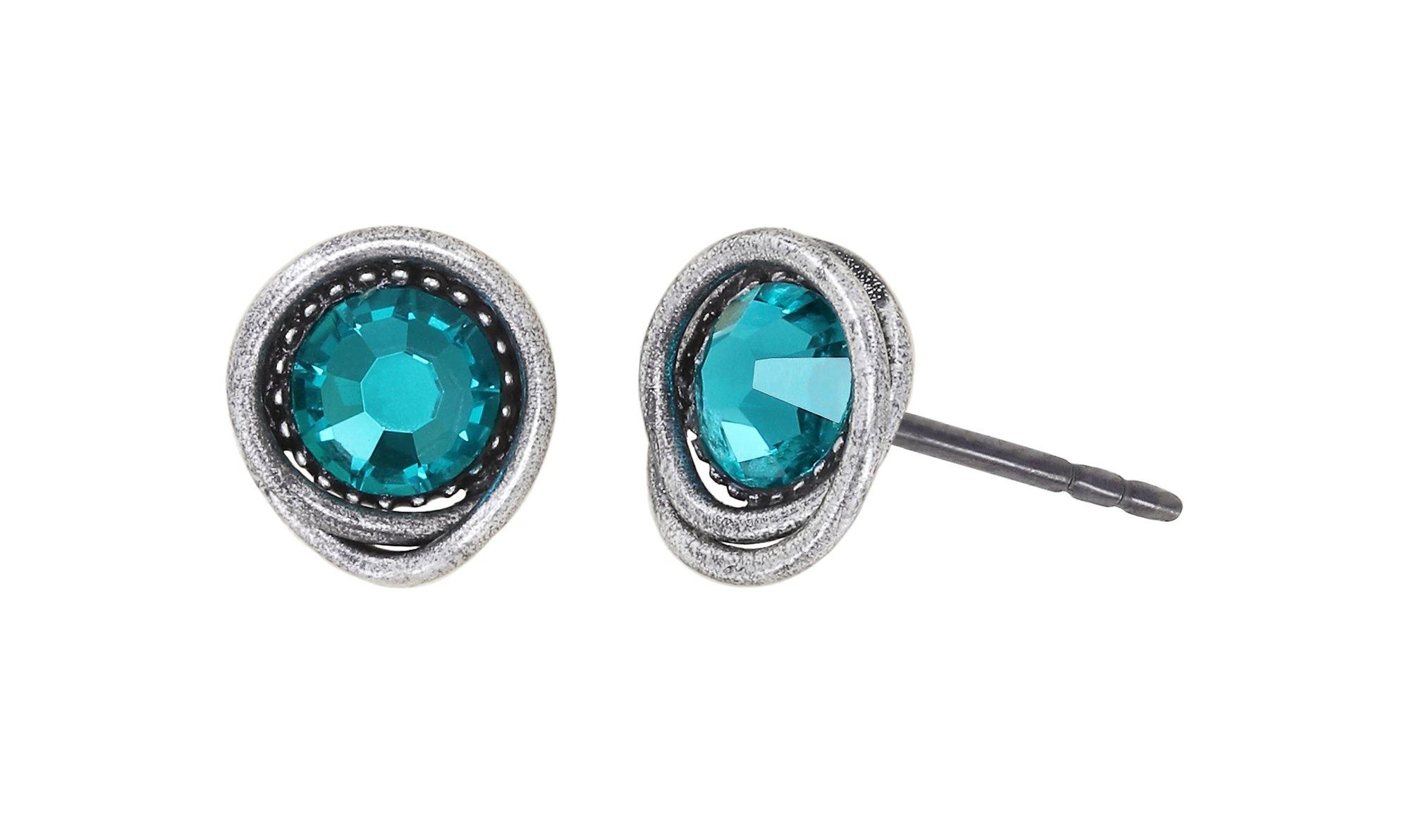 image for Earring Stud Sparkle Twist Blue / Green blue zircon SS 20