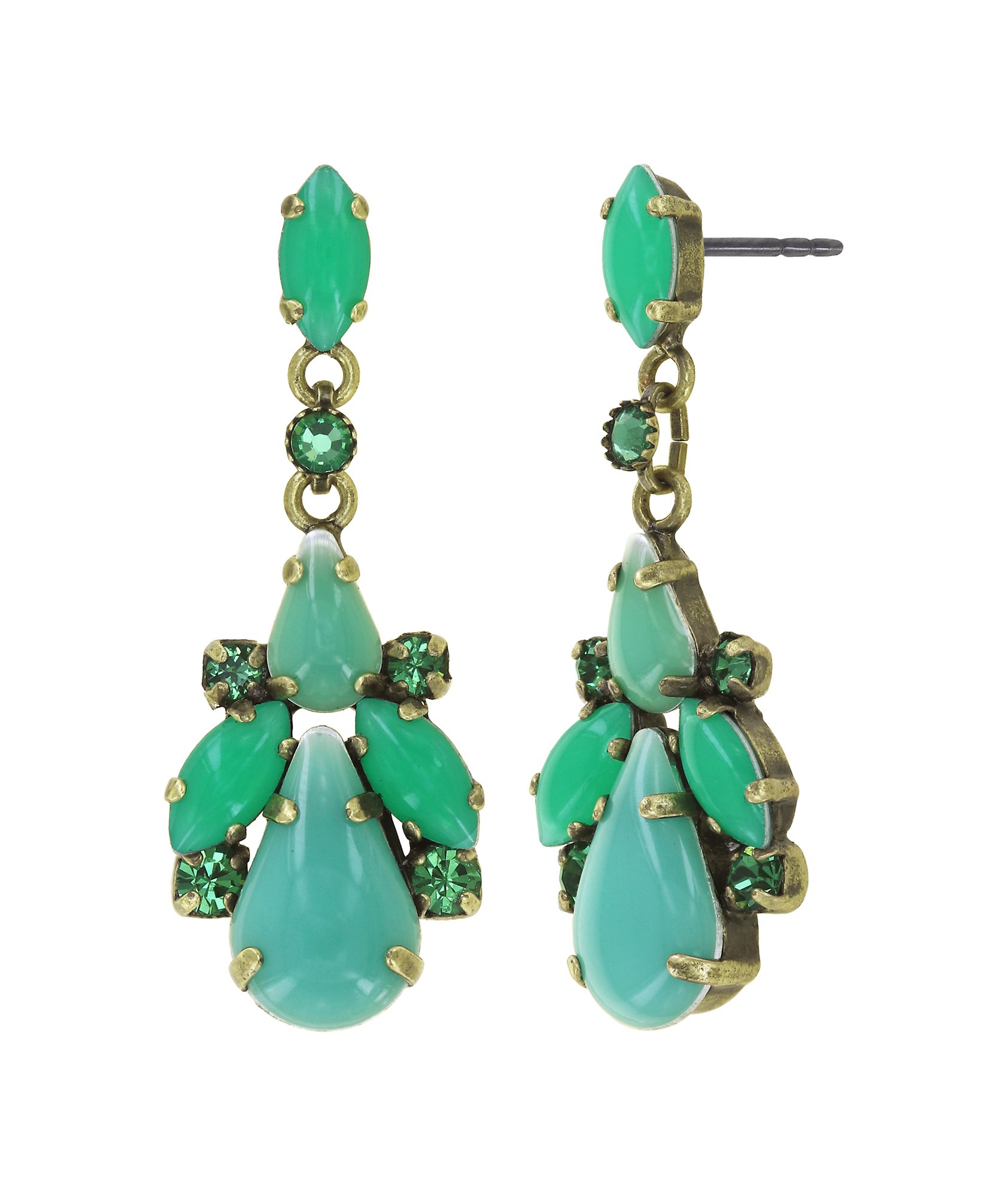 image for Earring Stud Dangling Vichy Green  