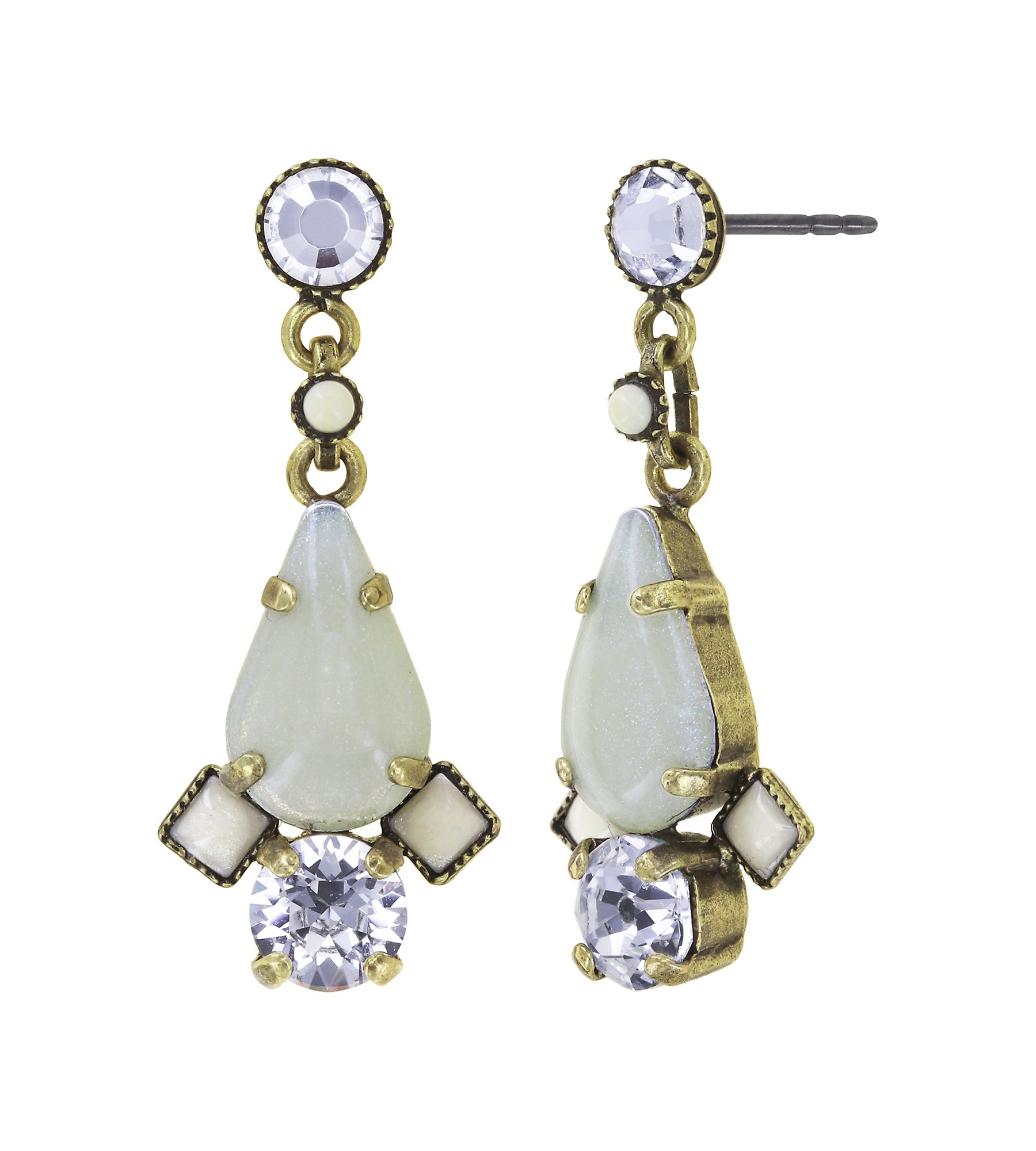 image pour Clou d'oreille pendant Vichy Blanc  