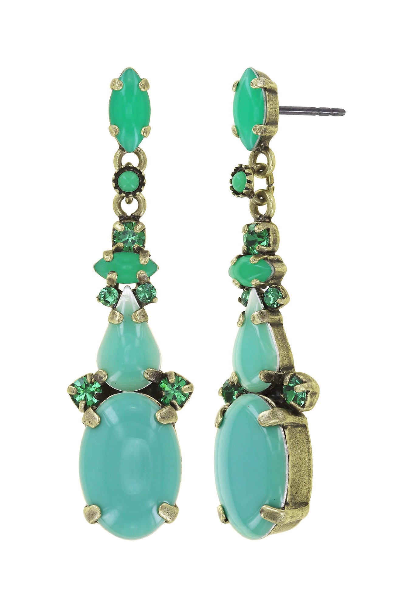 image for Earring Stud Dangling Vichy Green  
