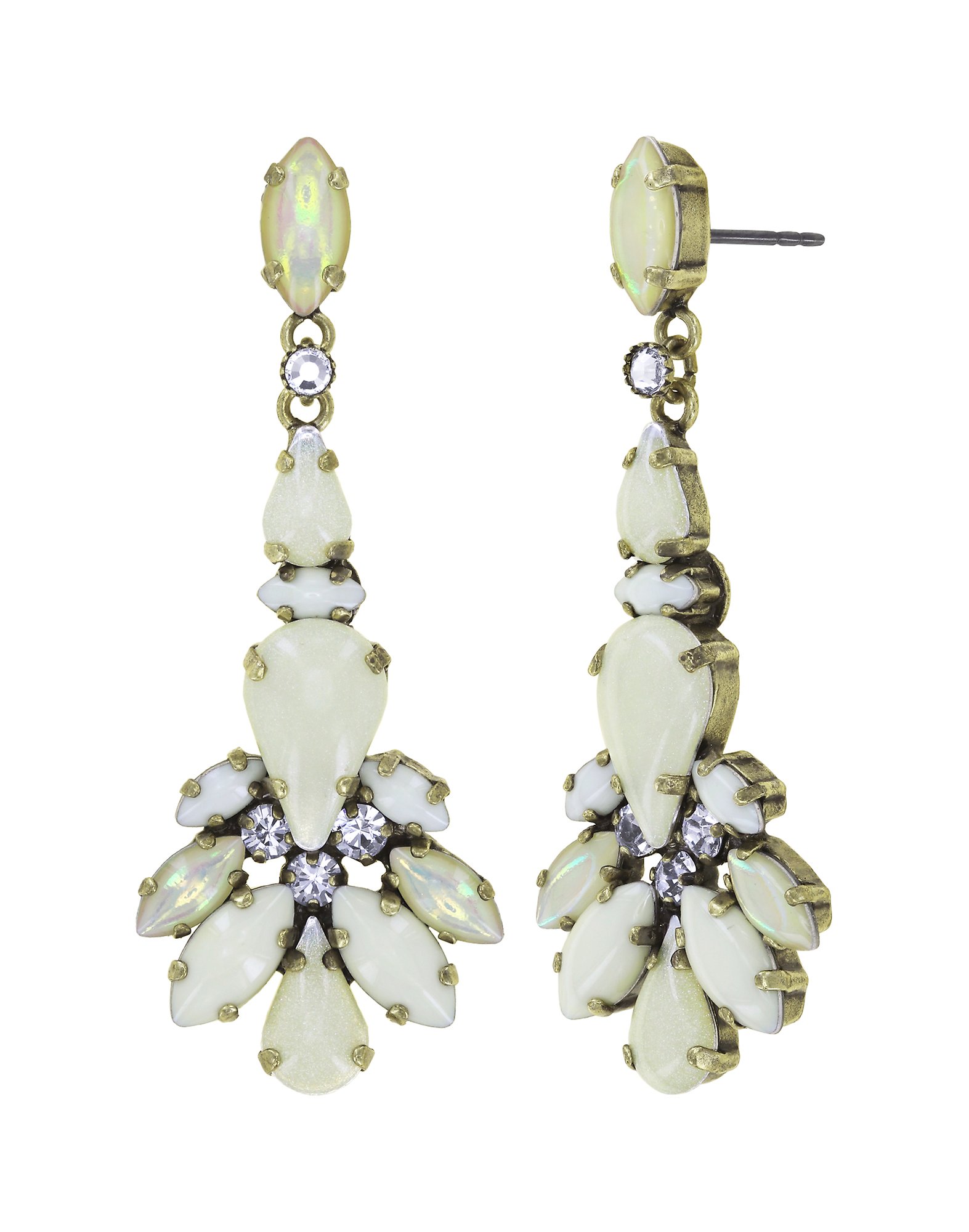 image for Earring stud dangling Vichy White  