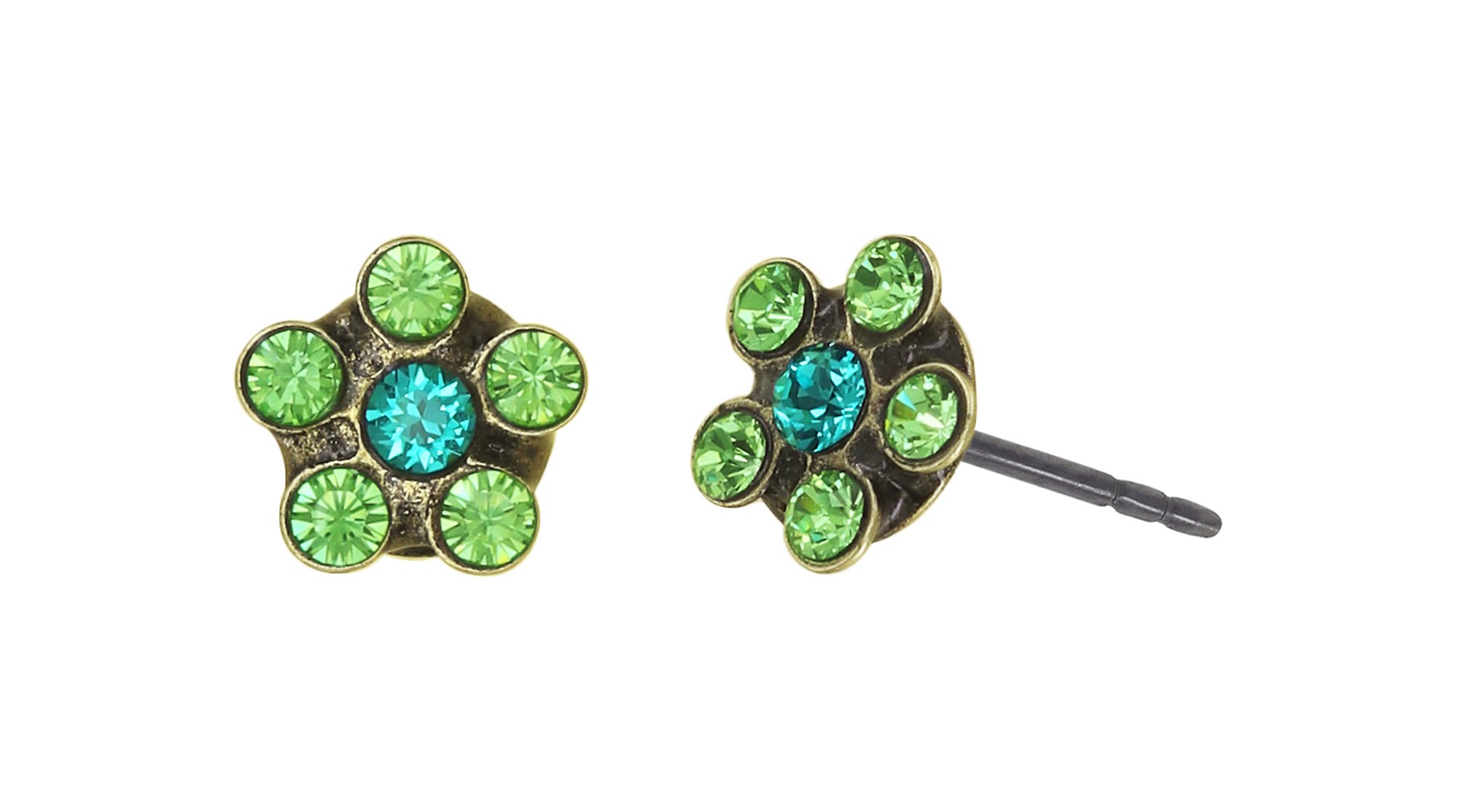 image for Earring Stud Lost Garden Blue / Green  