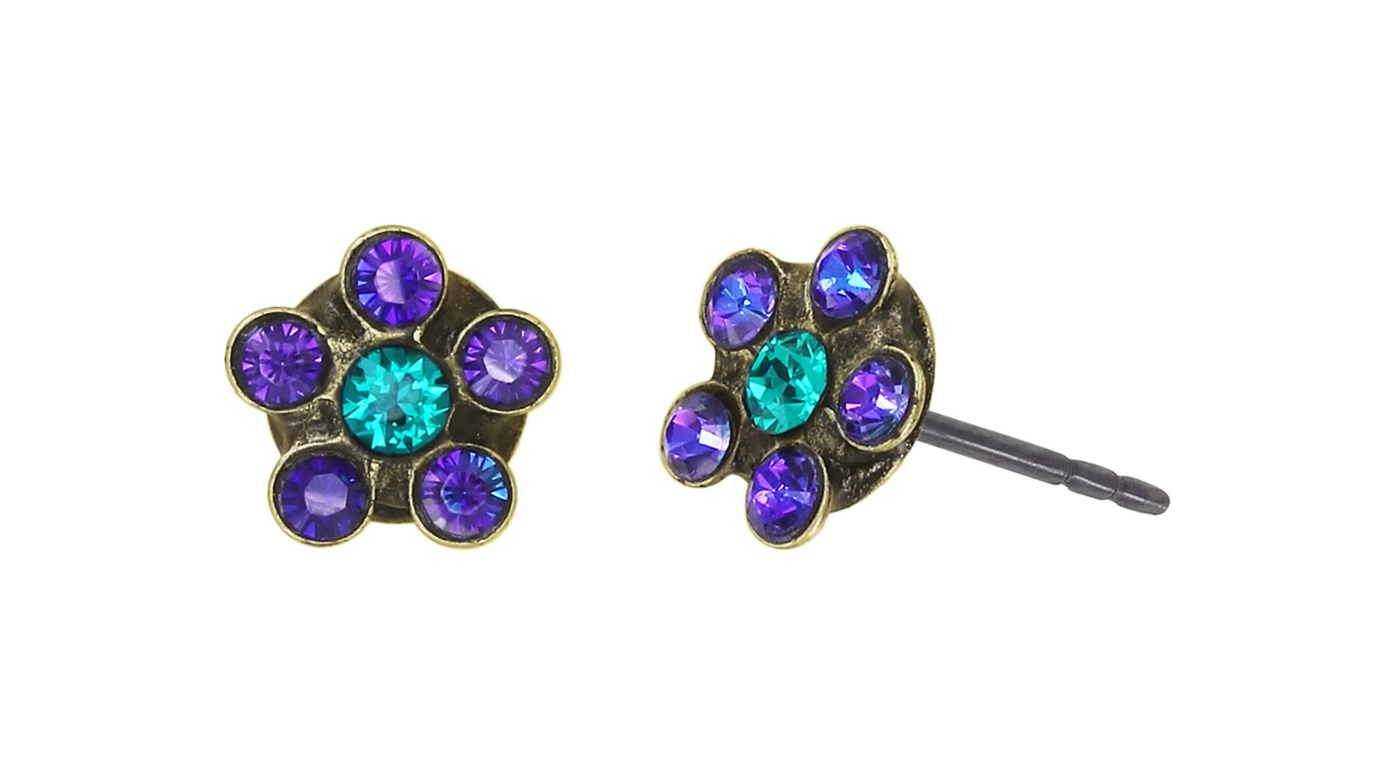 image for Earring Stud Lost Garden Blue / Green  