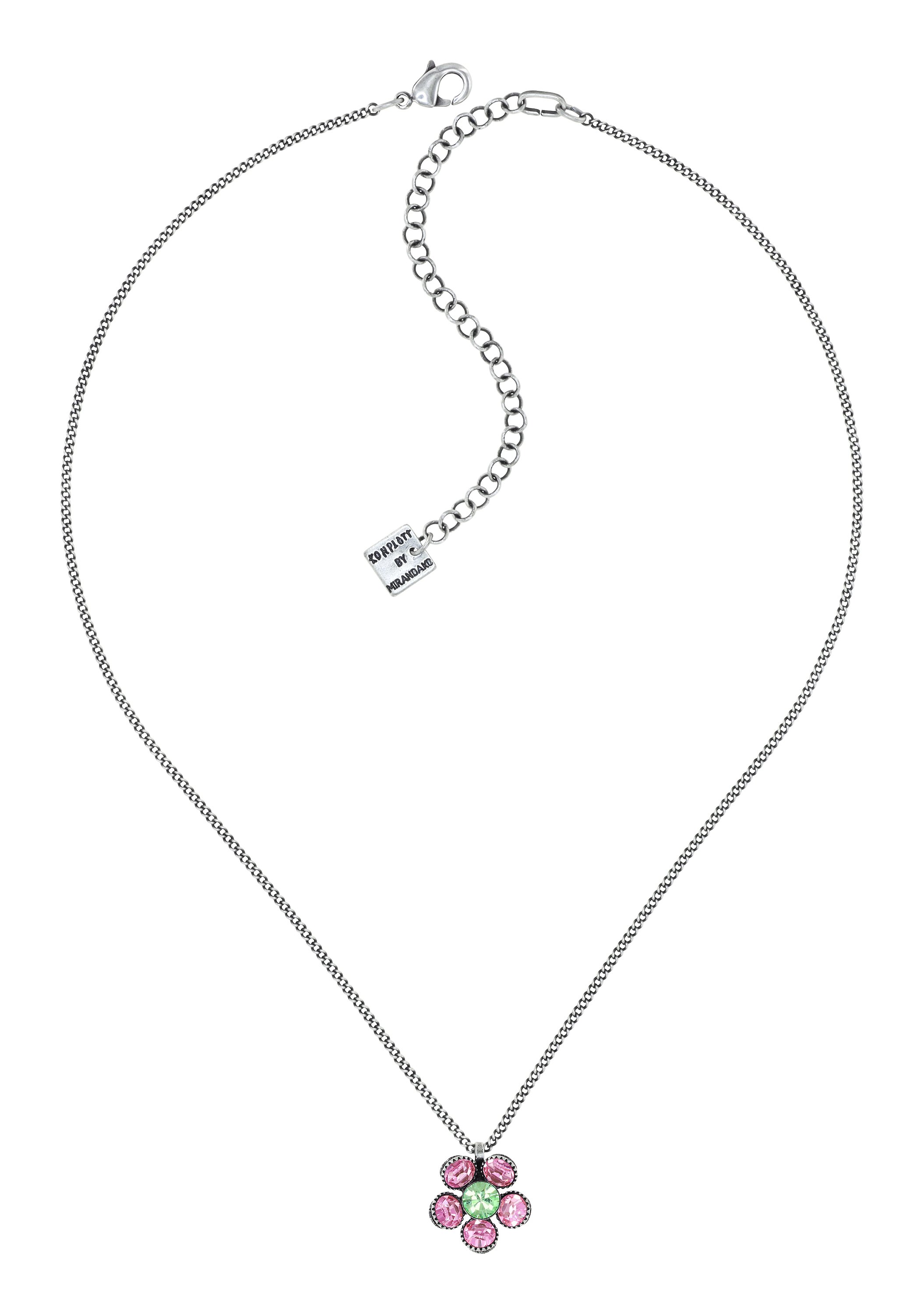 image for Necklace Pendant Lost Garden Pink / Green  