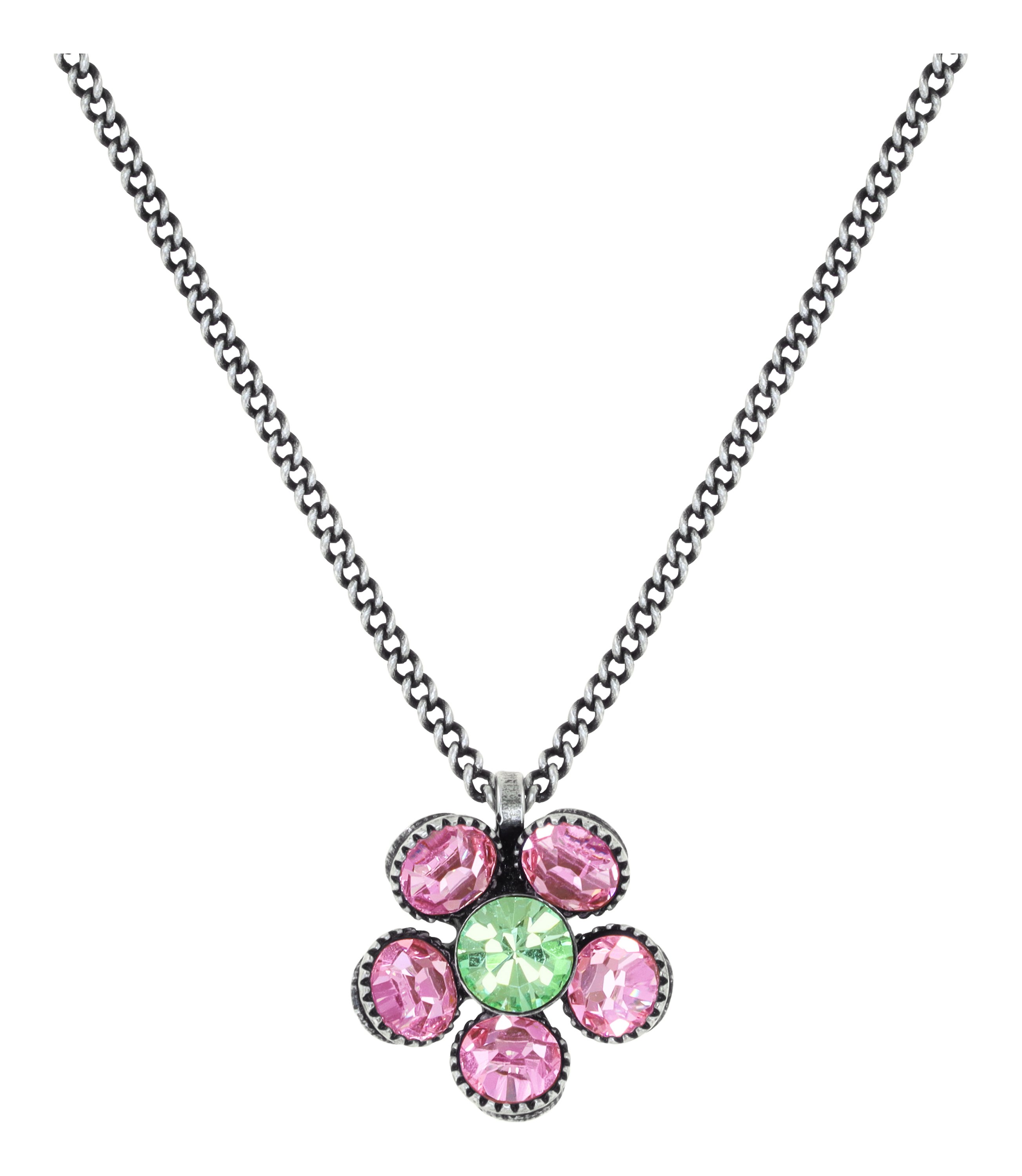 image for Necklace Pendant Lost Garden Pink / Green  
