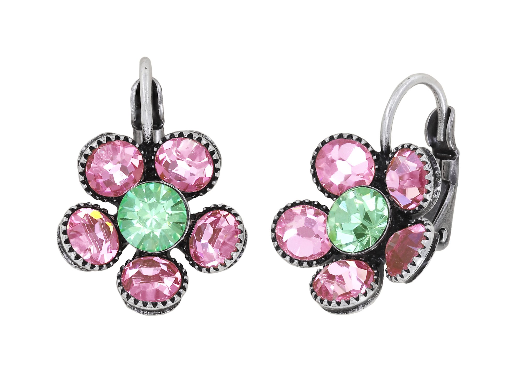 image for Earring Eurowire Lost Garden Pink / Green  