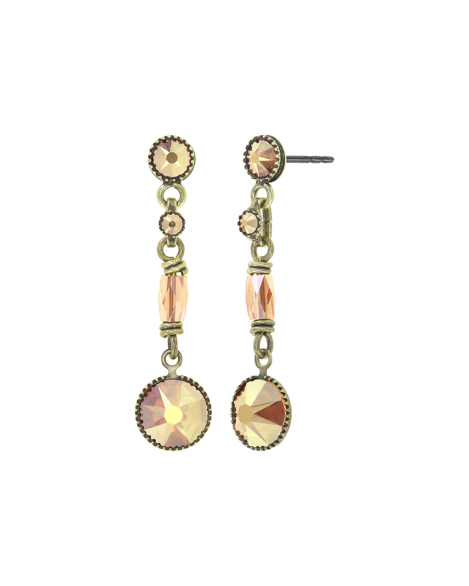 image pour Clou d'oreille pendant Petit Glamour d´Afrique Jaune crystal metallic sunshine 
