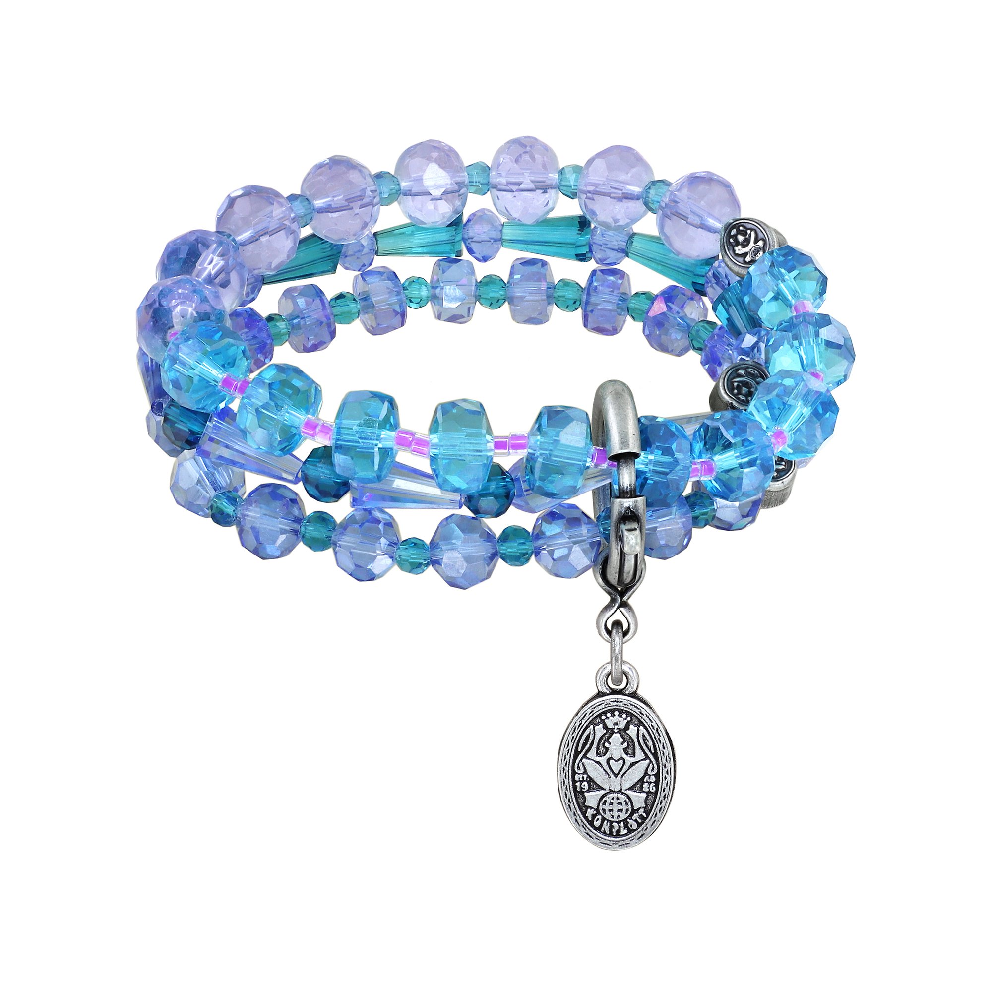 image for Bracelet Elastic Bead Snake Jelly Blue  