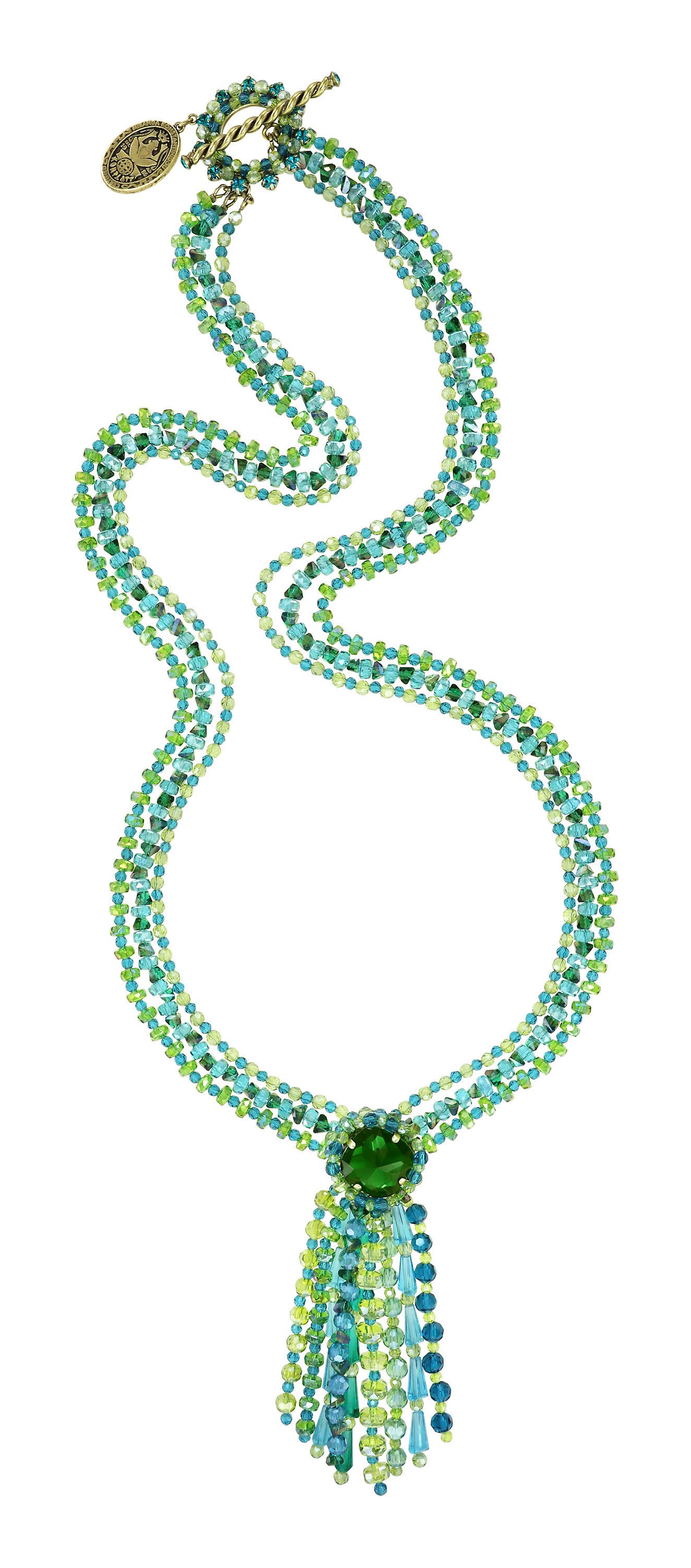 image for Necklace (Long) Bead Snake Jelly Green  
