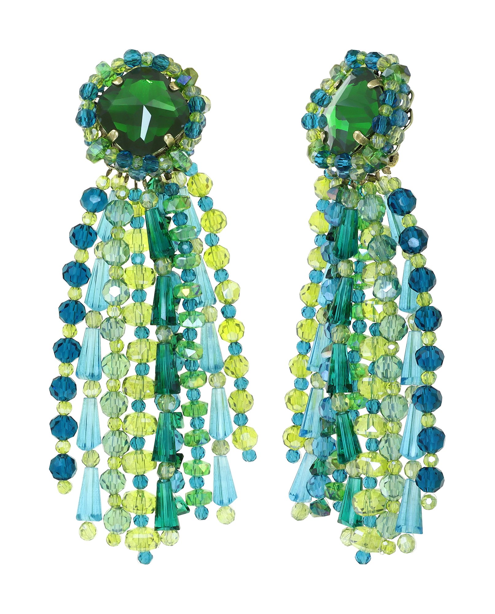 Bild für Ohrring Clip Bead Snake Jelly Grün  