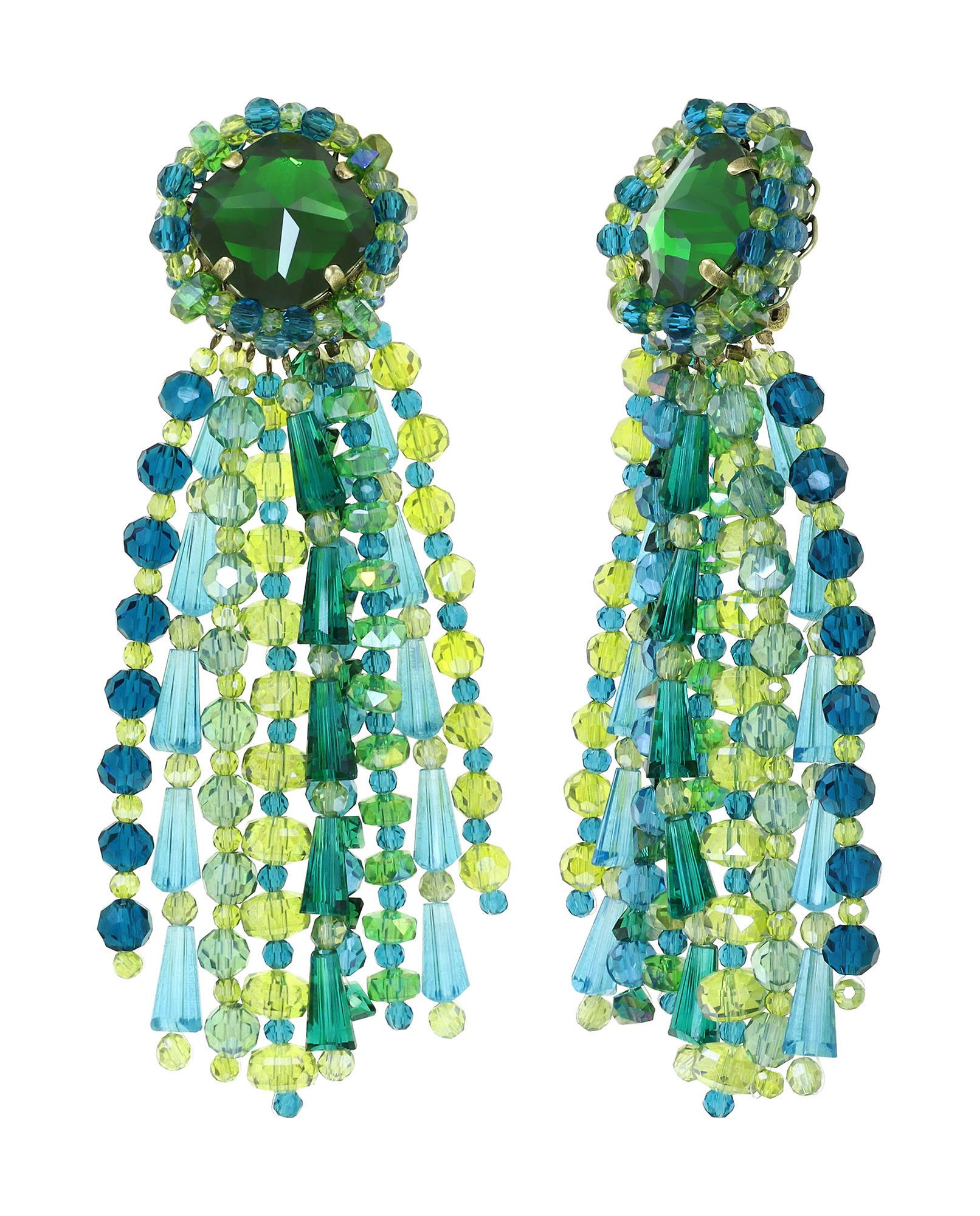 image pour Boucle d'oreille Clip pendante Bead Snake Jelly Vert  