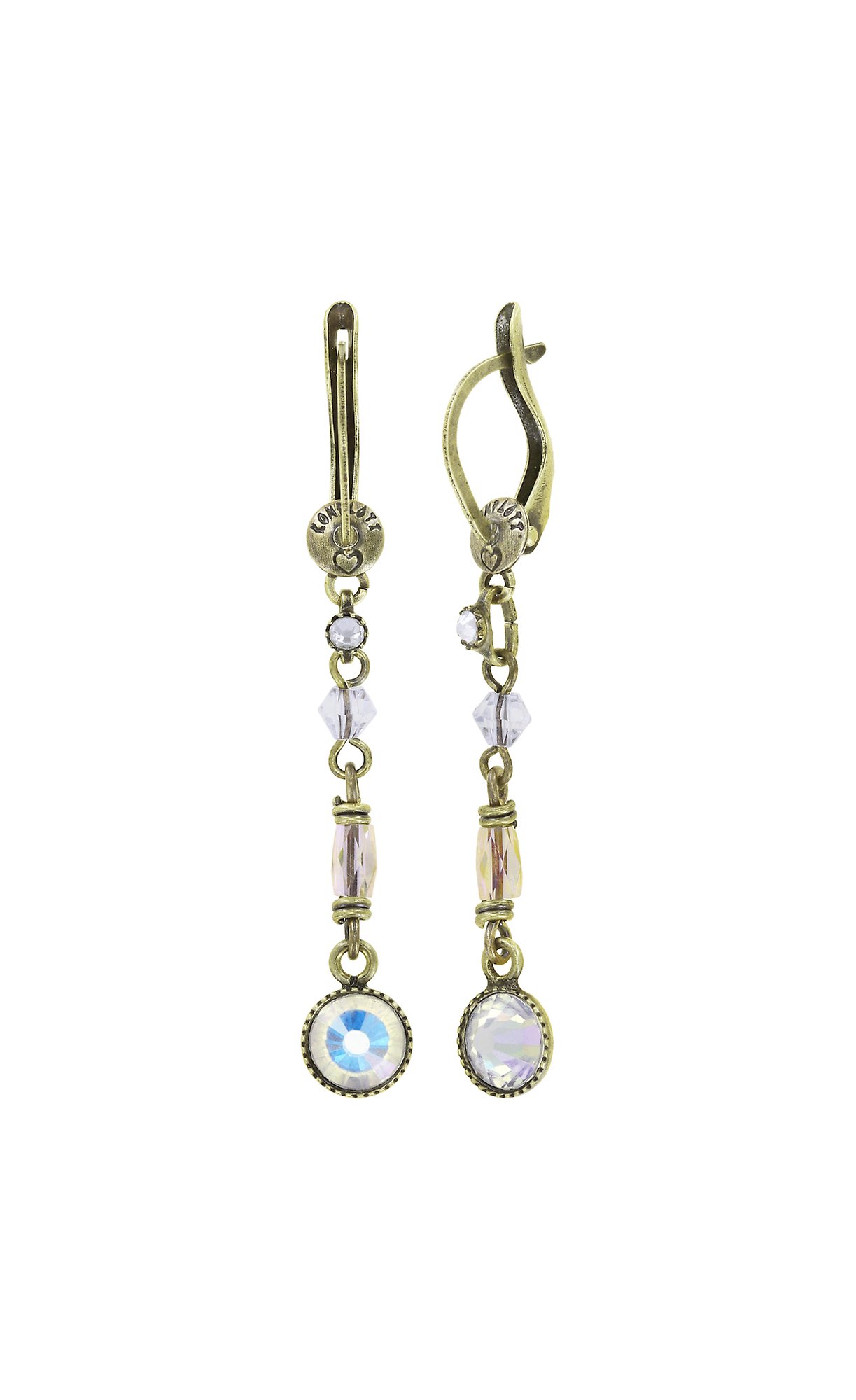 image for Earring dangling Petit Glamour d´Afrique White crystal argent flare 