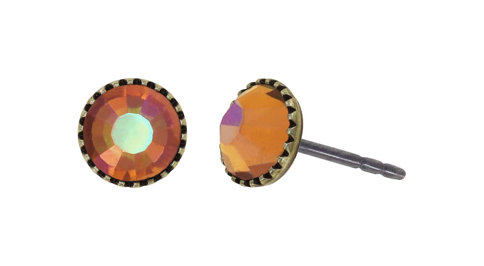 Kép Earring stud-flat Black Jack Yellow / Lila topaz AB SS 20