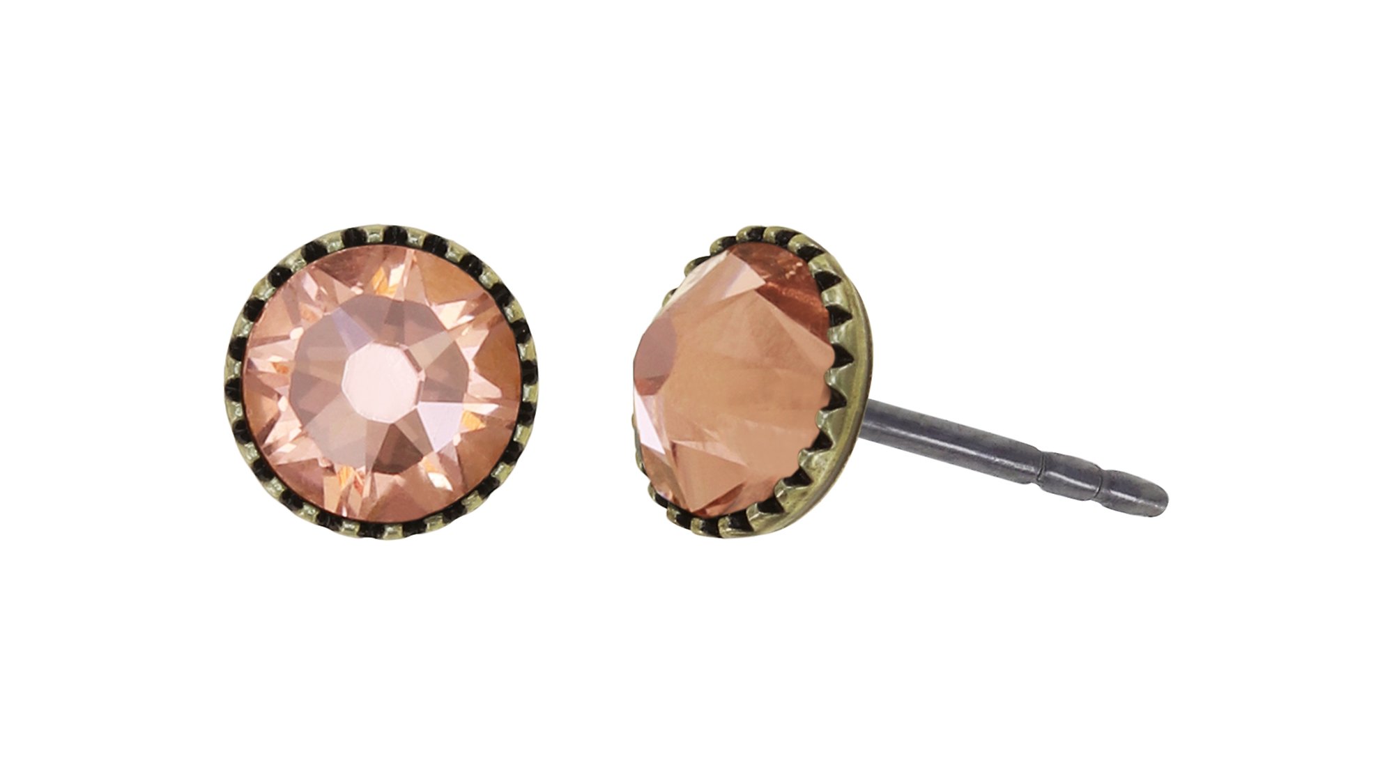 image for Earring Stud-Flat Black Jack Beige light peach SS 20