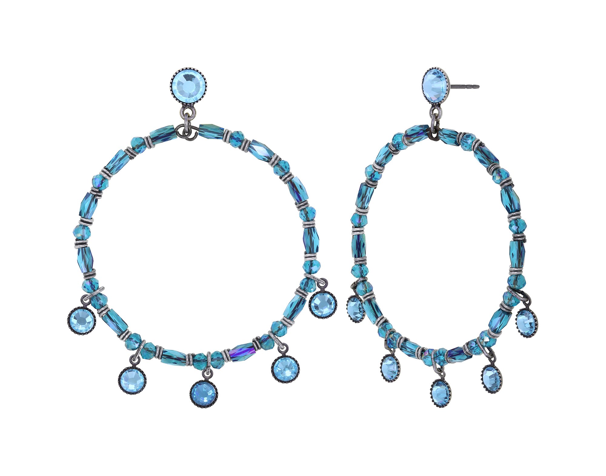 image for Earring stud dangling Petit Glamour d´Afrique Blue  