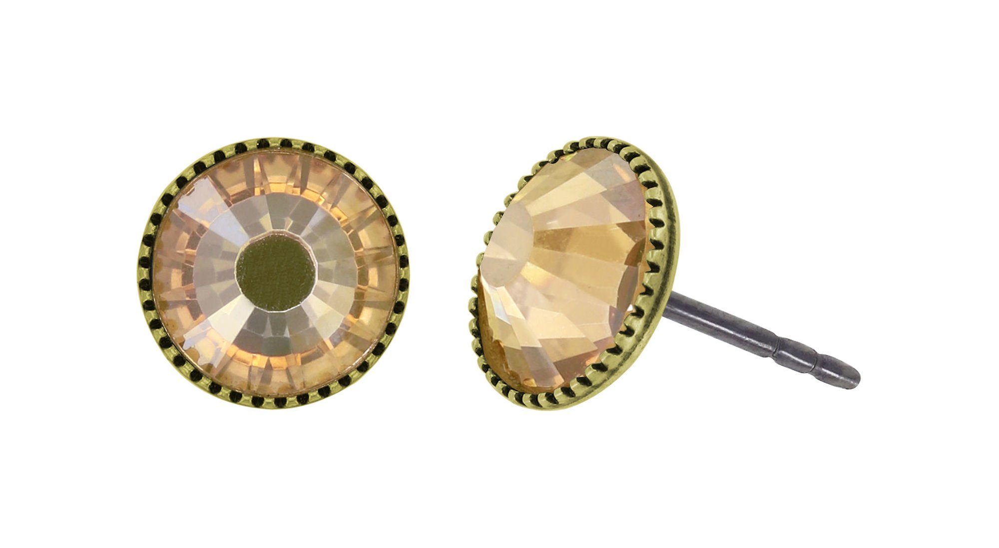 image pour Clou d'oreille plat Black Jack Marron golden champagne SS 34