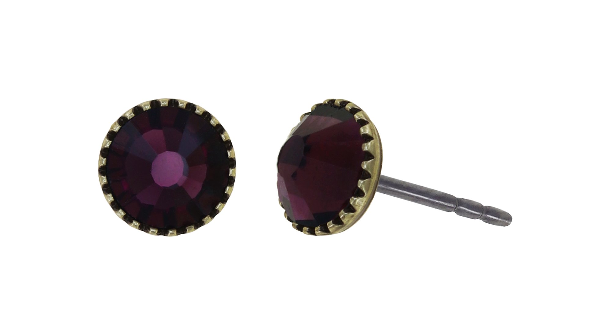 Bild für Ohrstecker flach Black Jack Dunkelrosa dark amethyst SS 20