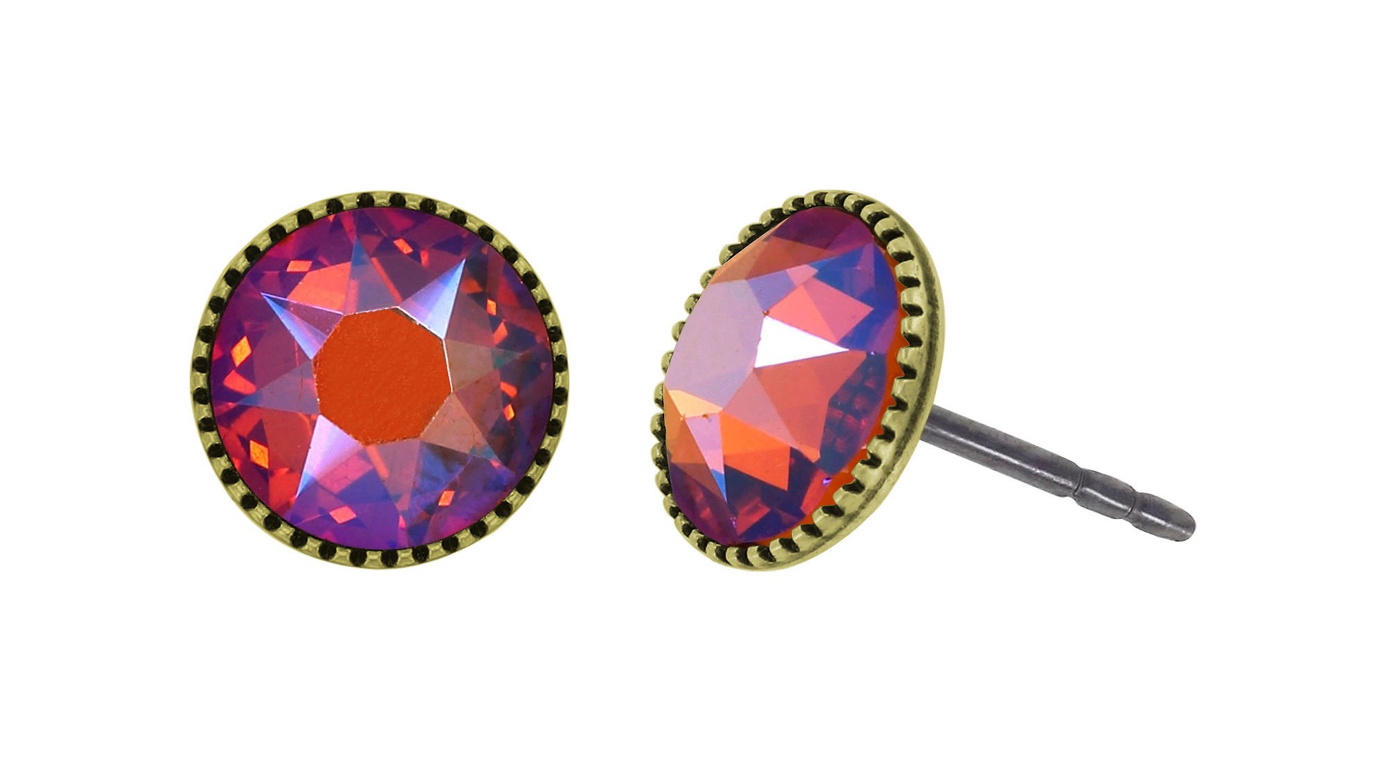 Bild für Ohrstecker flach Black Jack Orange topaz shimmer SS 34