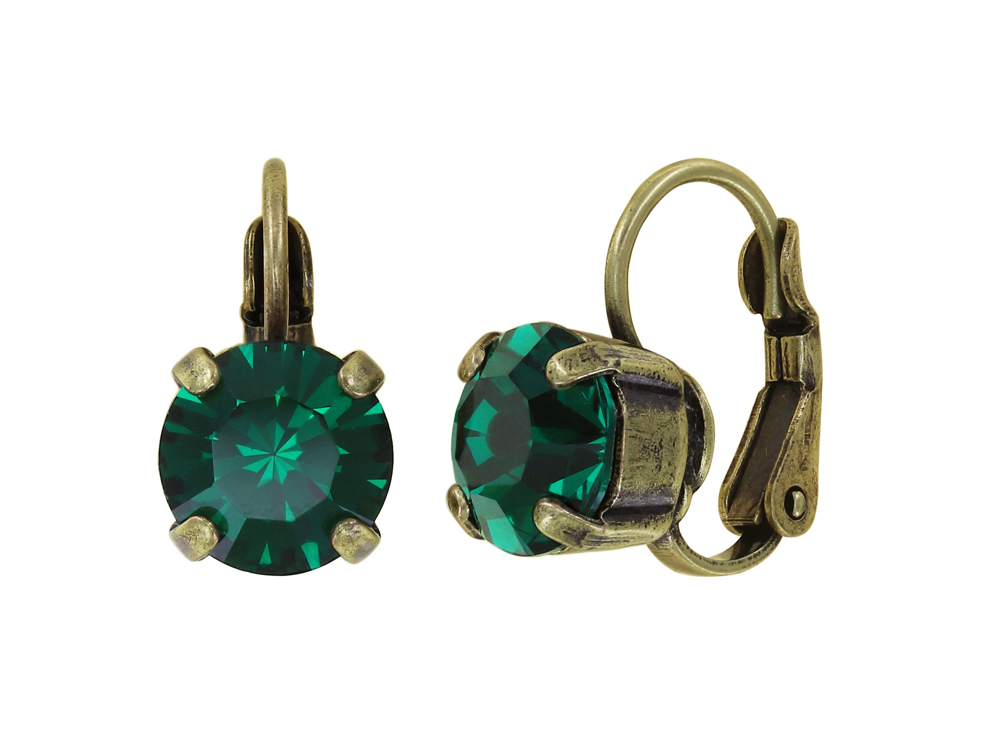 image for Earring Eurowire Black Jack Green emerald SS 39