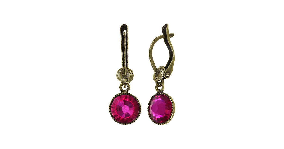 KONPLOTT / Earring dangling Black Jack coralline/dark rose